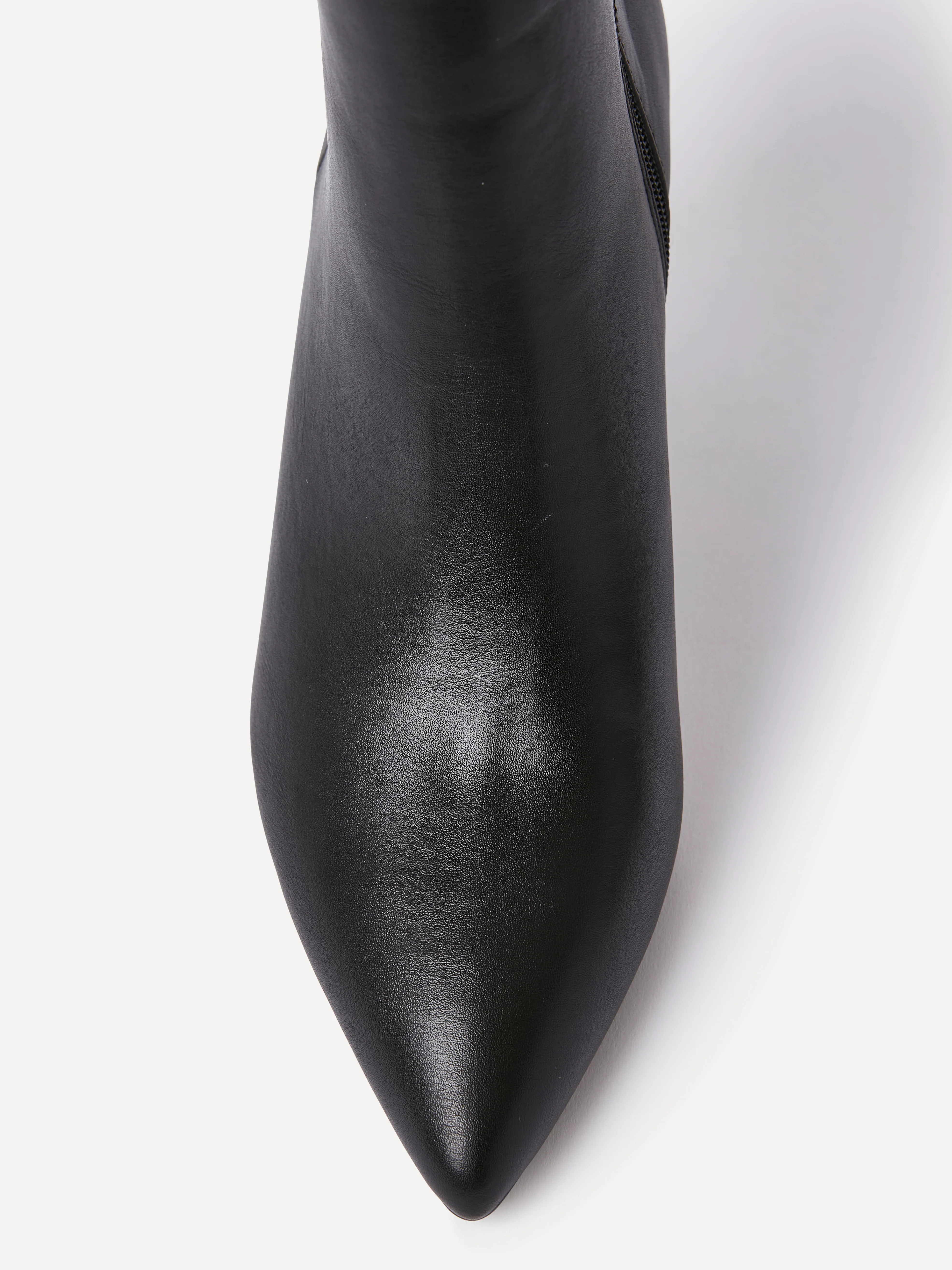 Secured Black Faux Leather Stiletto Ankle Boots - Image 4