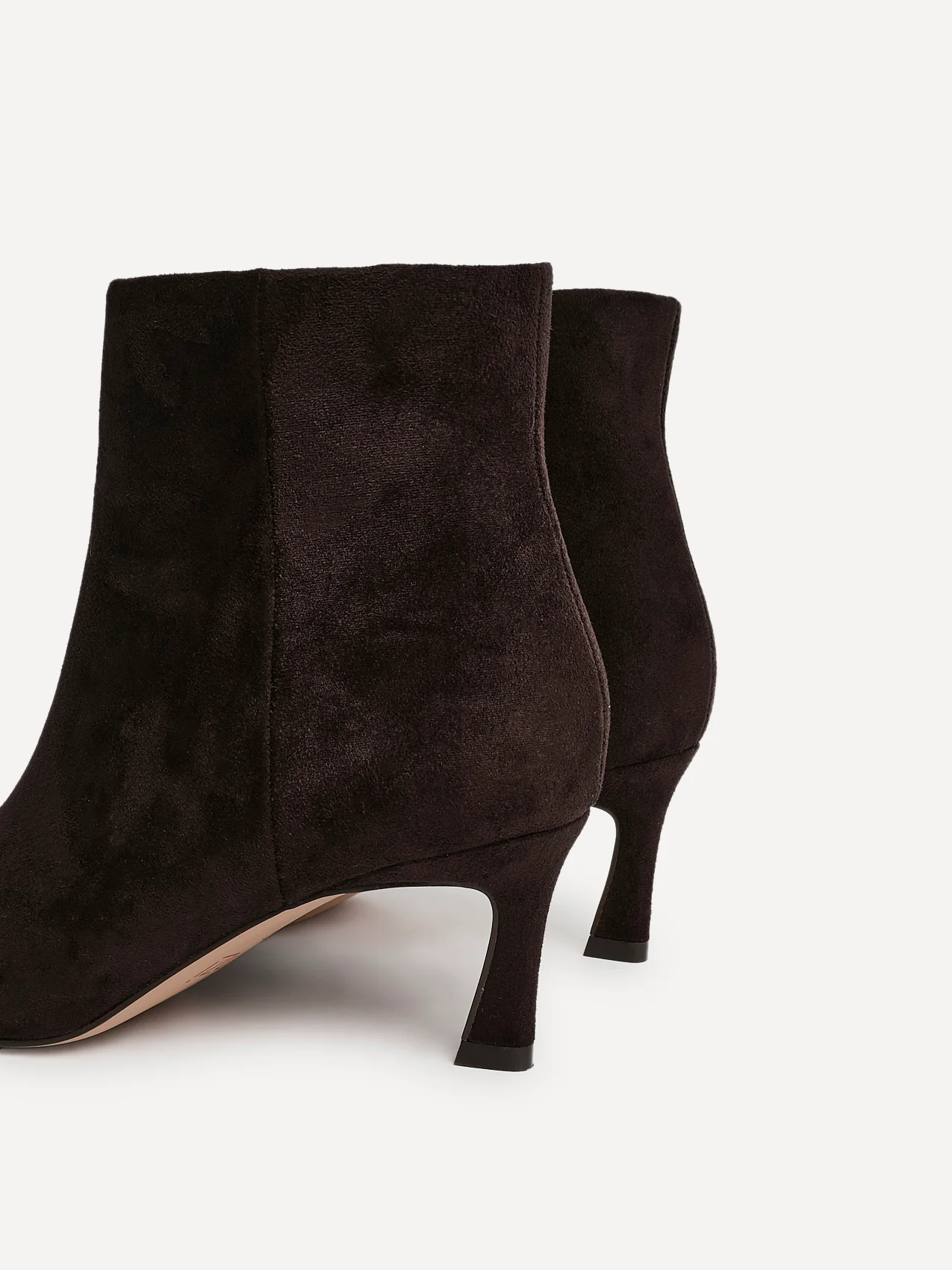 Secured Brown Faux Suede Stiletto Ankle Boots - Image 4