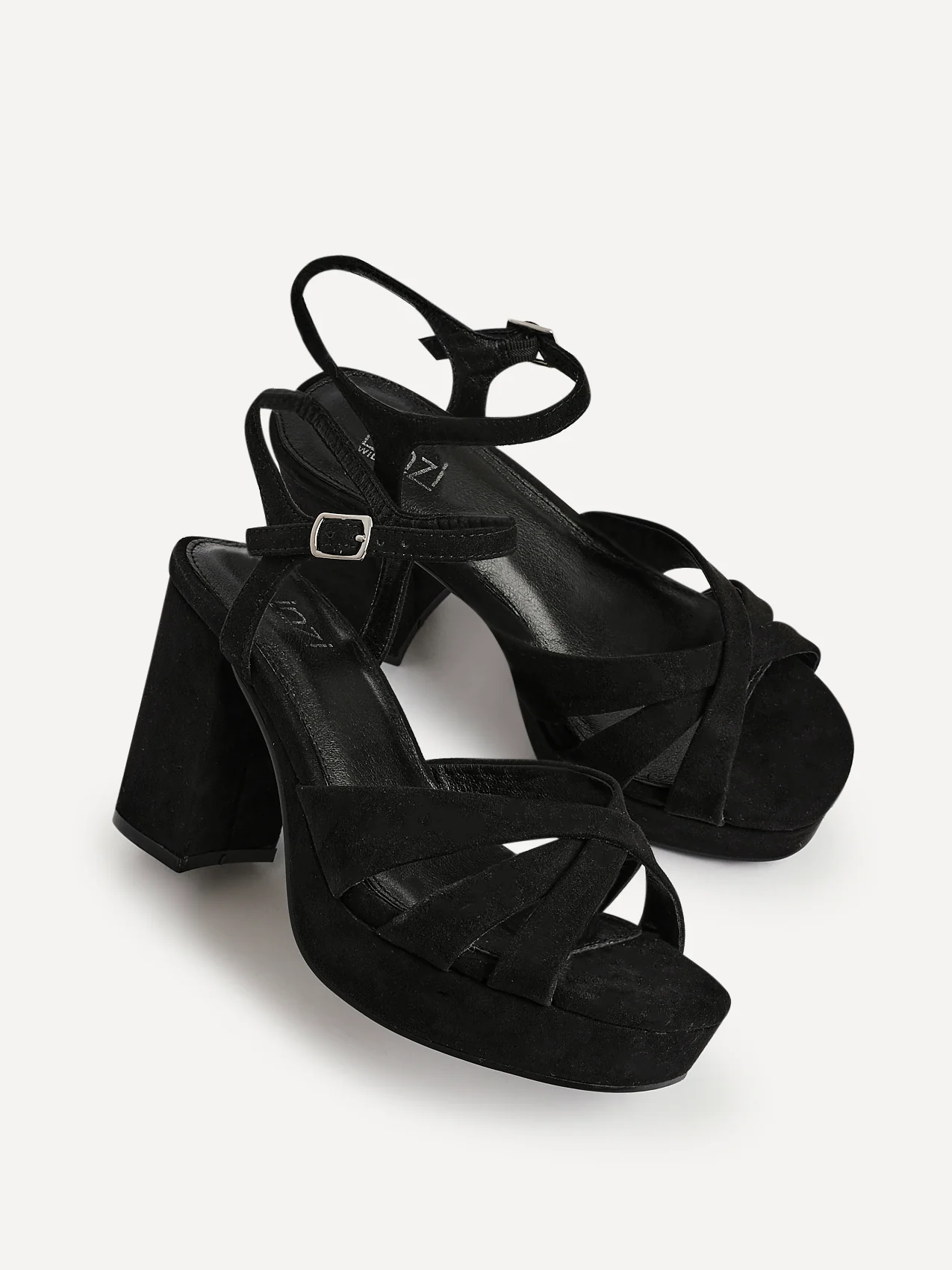 Selene Wide Fit Black Platform Heels - Image 5