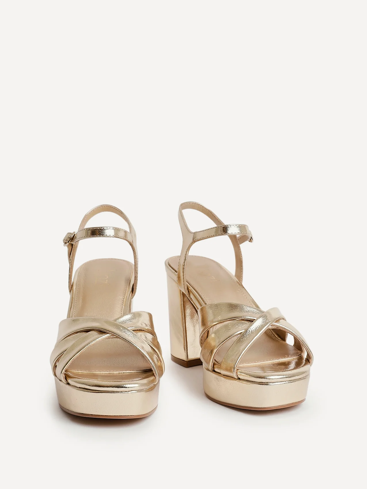 Selene Wide Fit Gold Platform Heels - Image 3