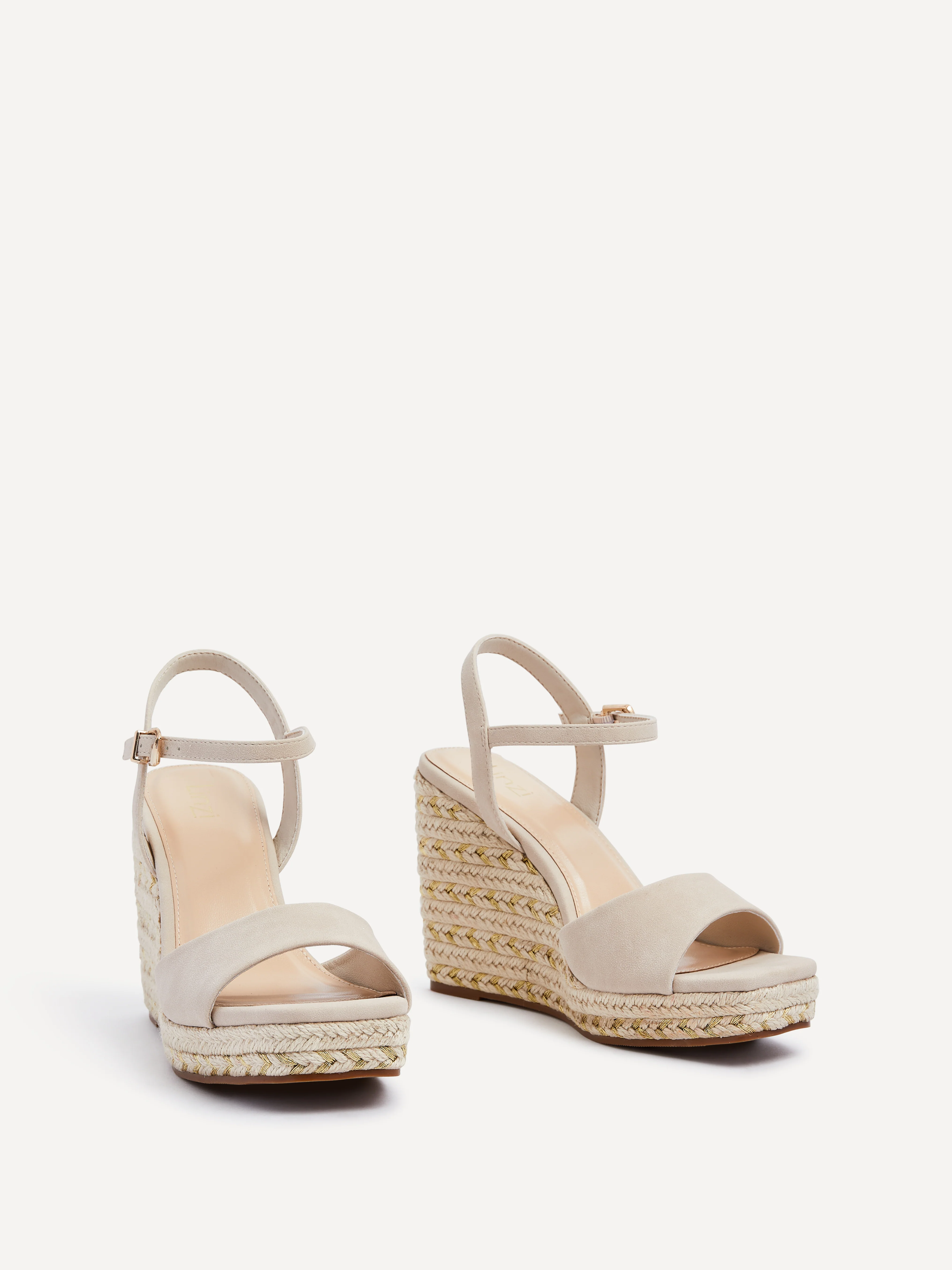 Seraphina Nude Metallic Wedges - Image 3