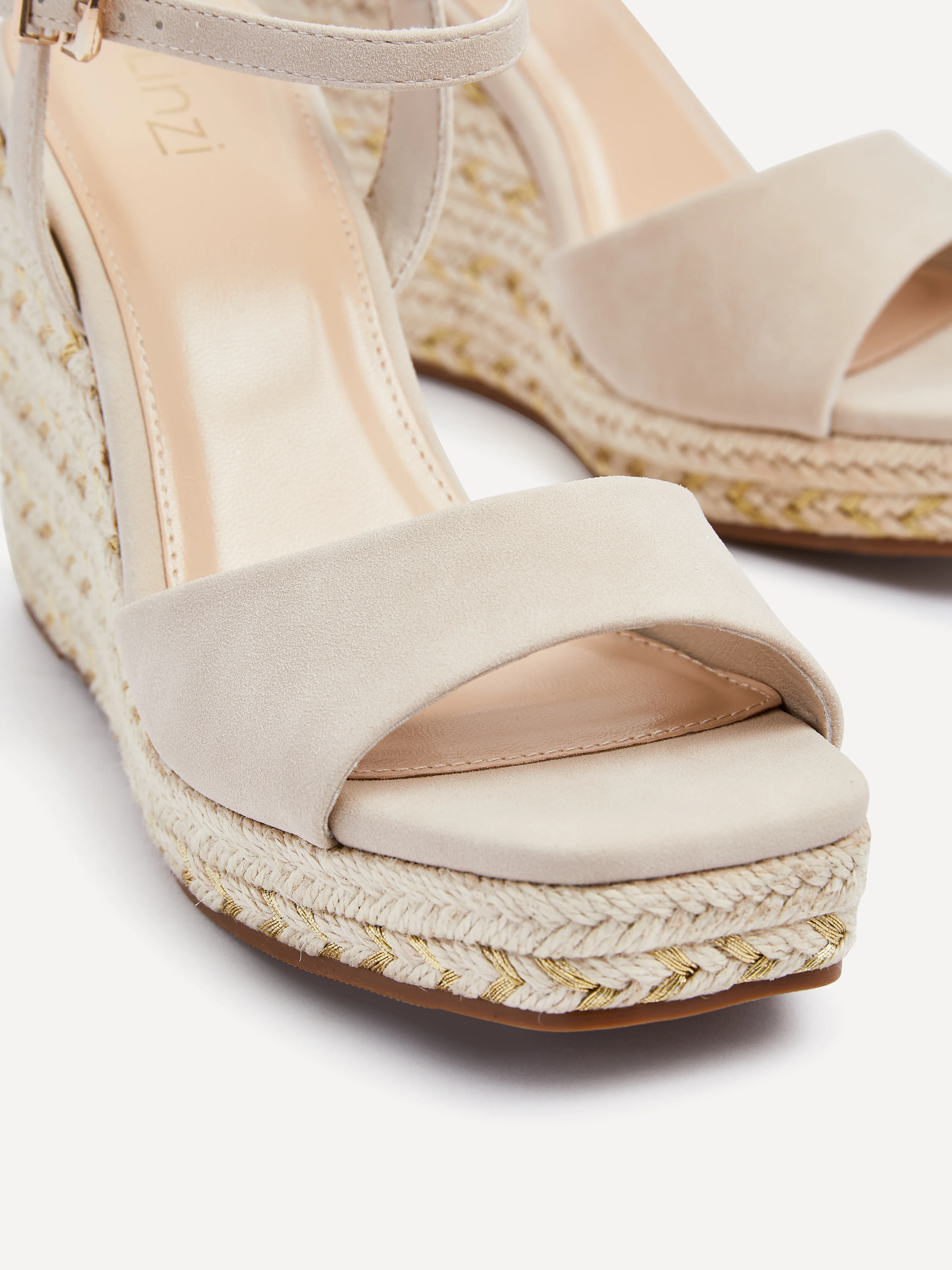 Seraphina Nude Metallic Wedges - Image 4