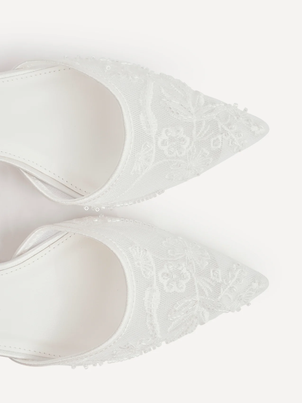 Serenade Bridal Ivory Beaded Mesh Court Heels - Image 3