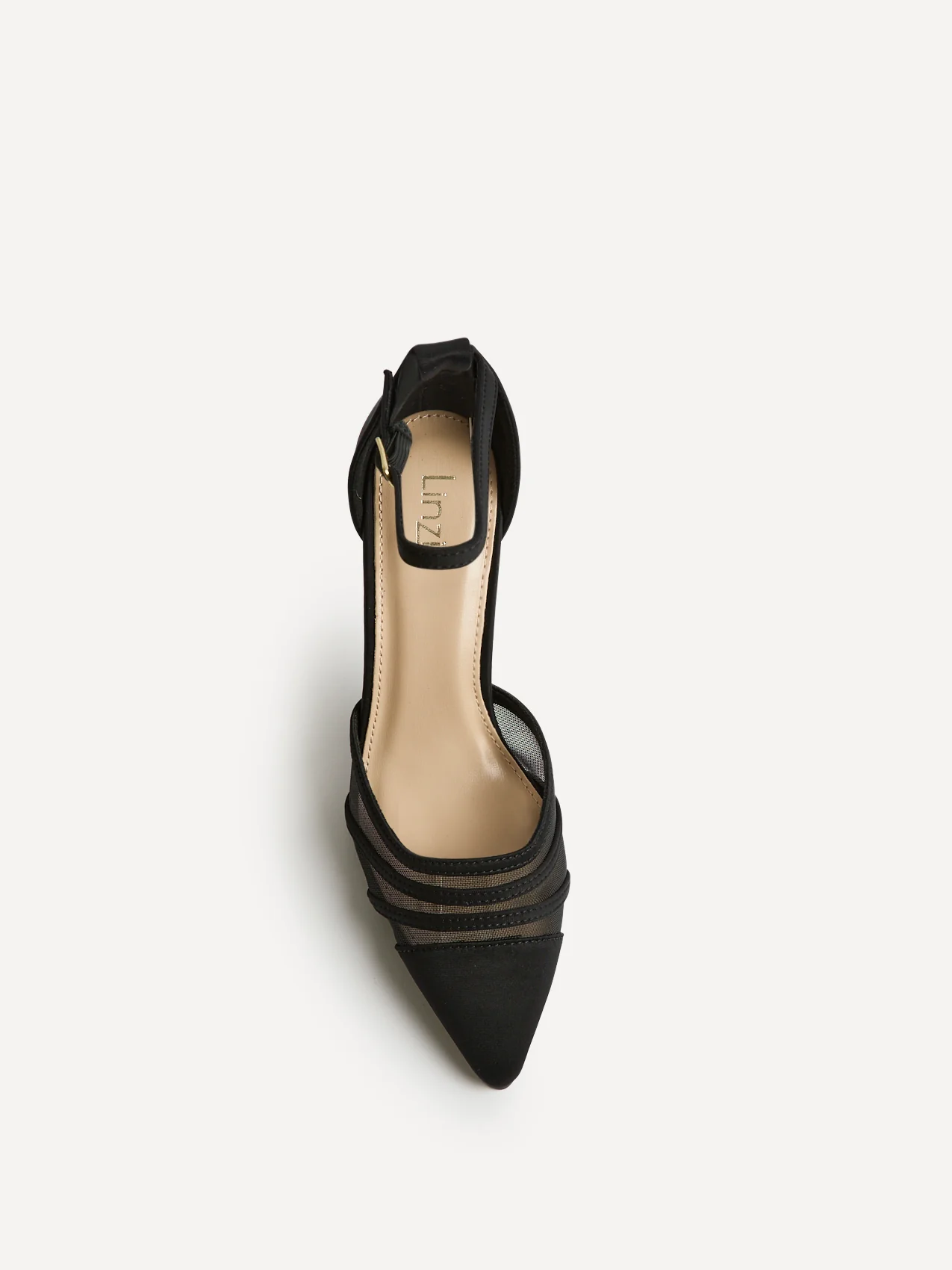 Serri Black Lycra Mesh Court Heels - Image 4