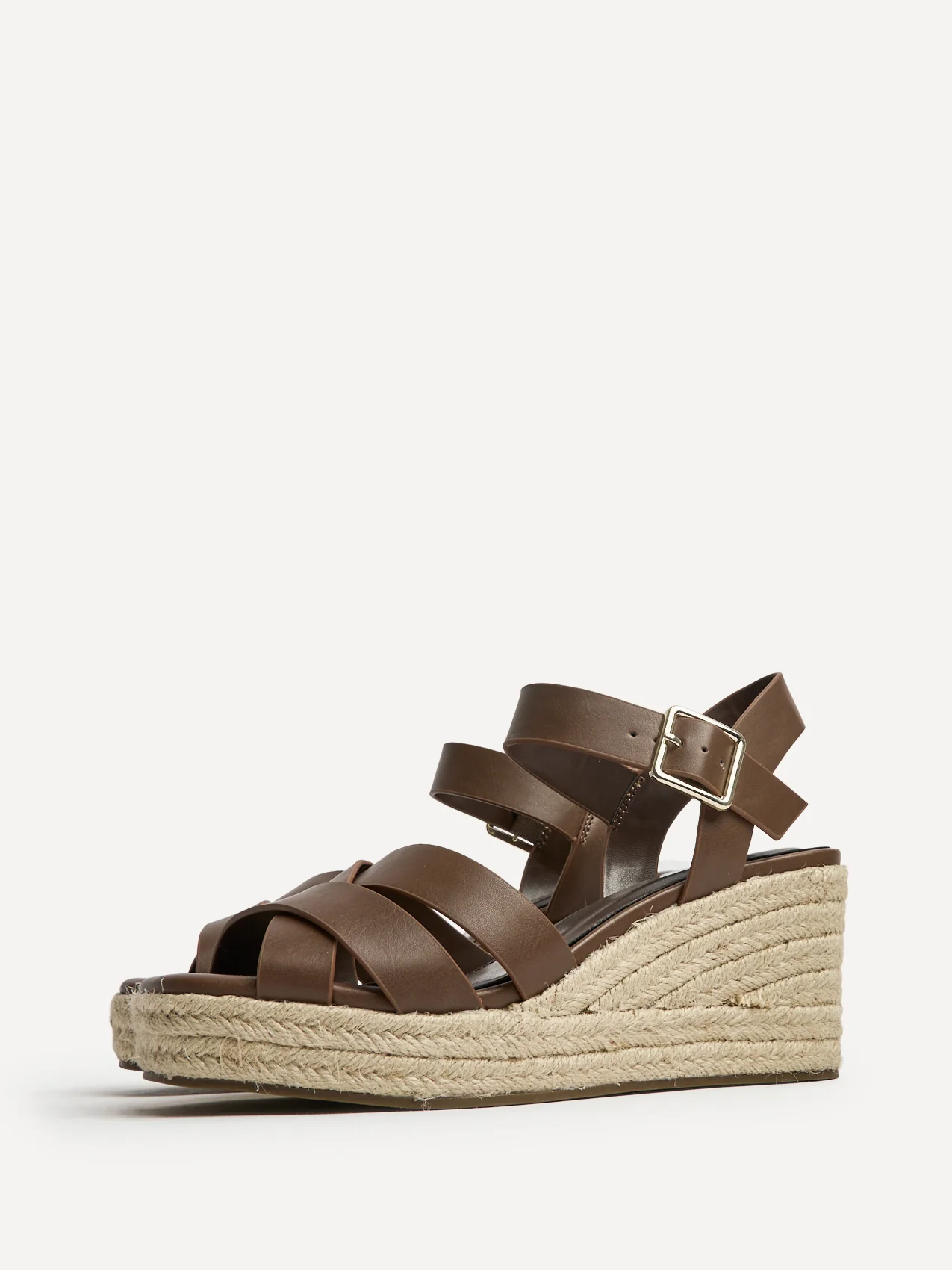 Sheena Brown Crossover Espadrille Wedges - Image 5