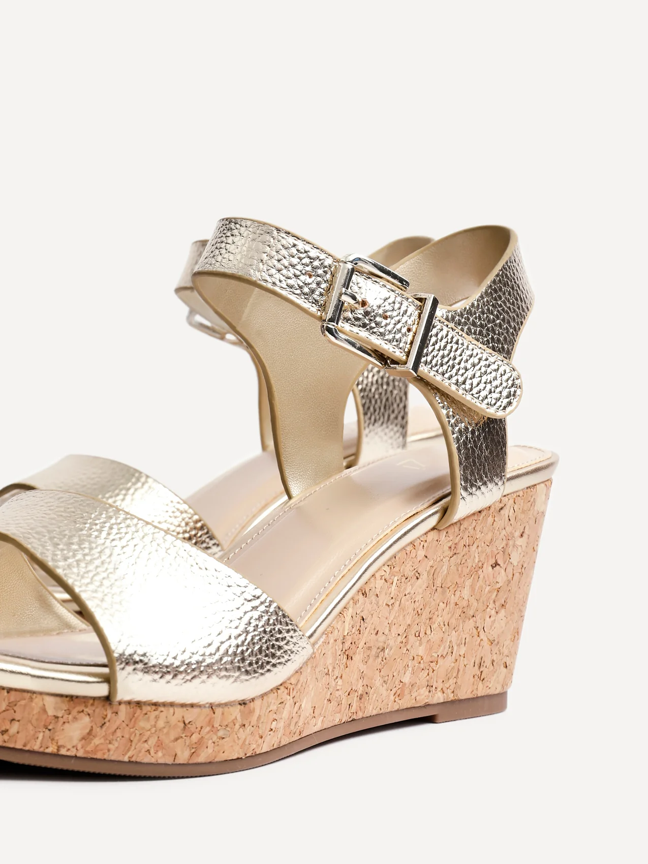 Sierra Gold Cork Platform Wedges - Image 4