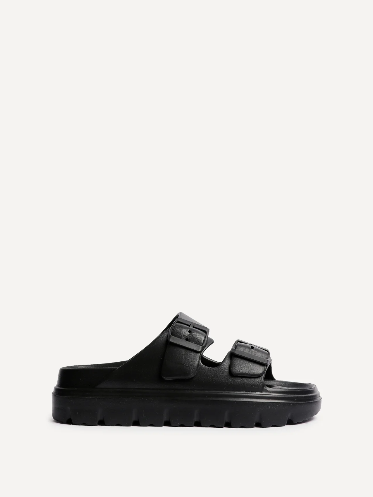 Sirocco Black Platform Slider Sandals - Image 2