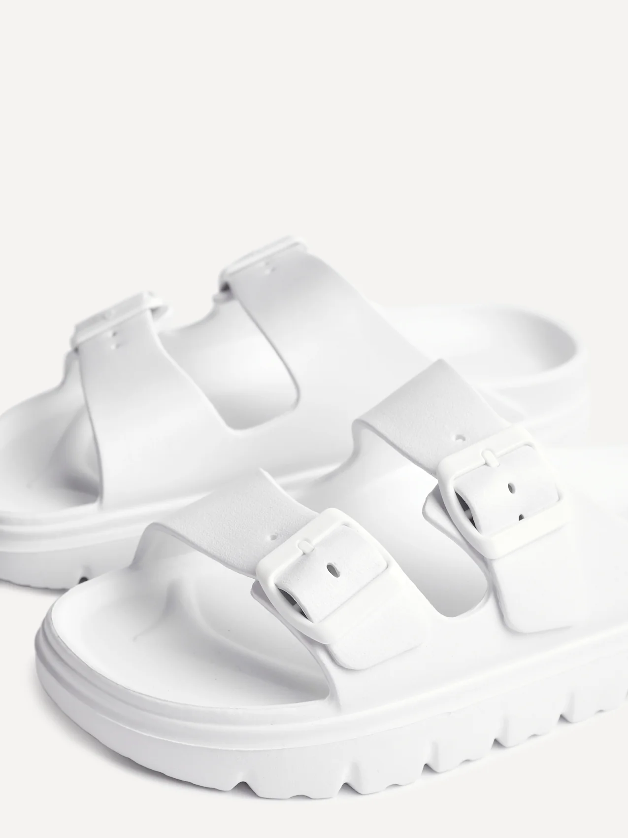 Sirocco White Platform Slider Sandals - Image 4