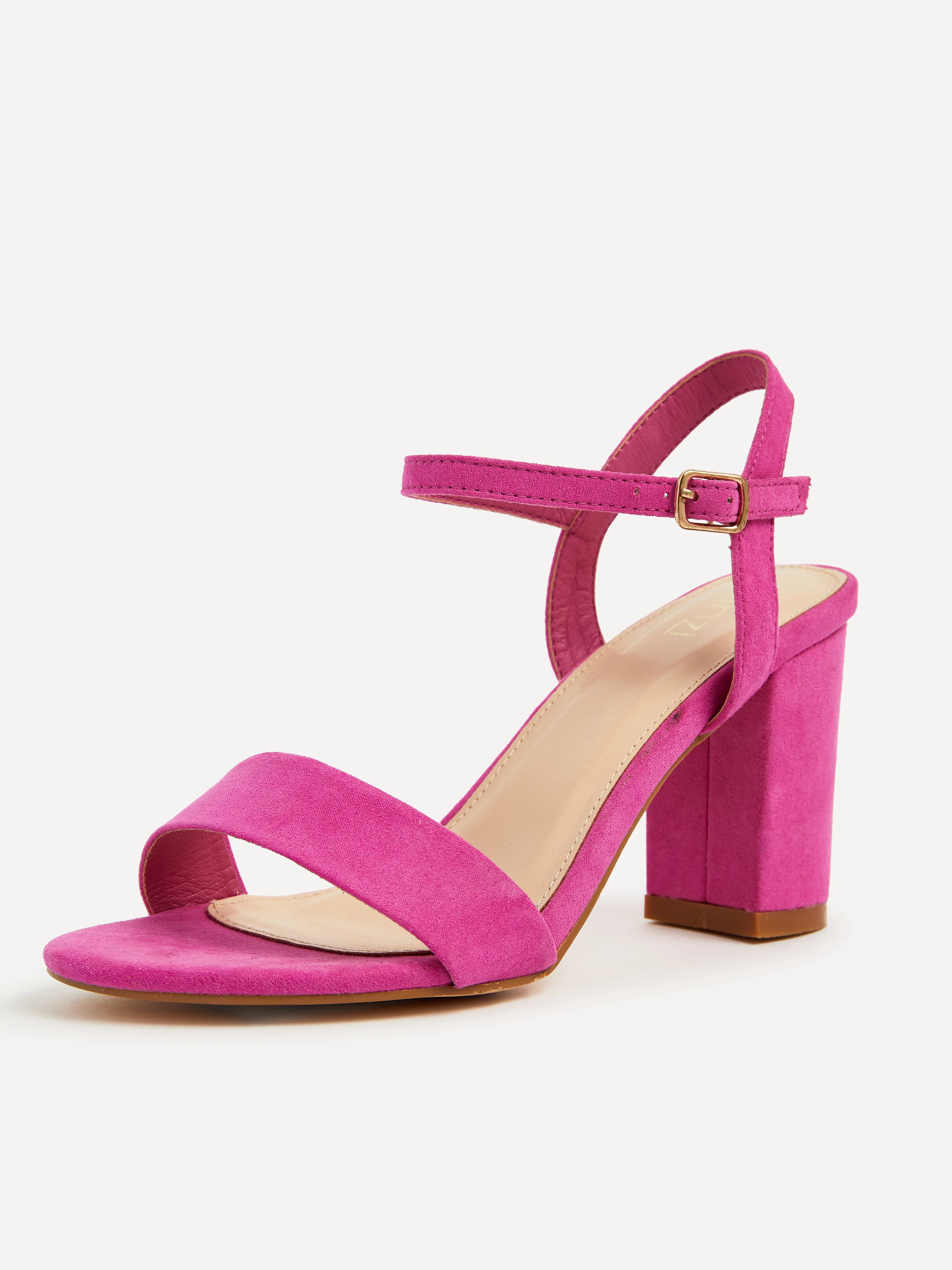 Skyline Pink Faux Suede Heeled Sandals - Image 5