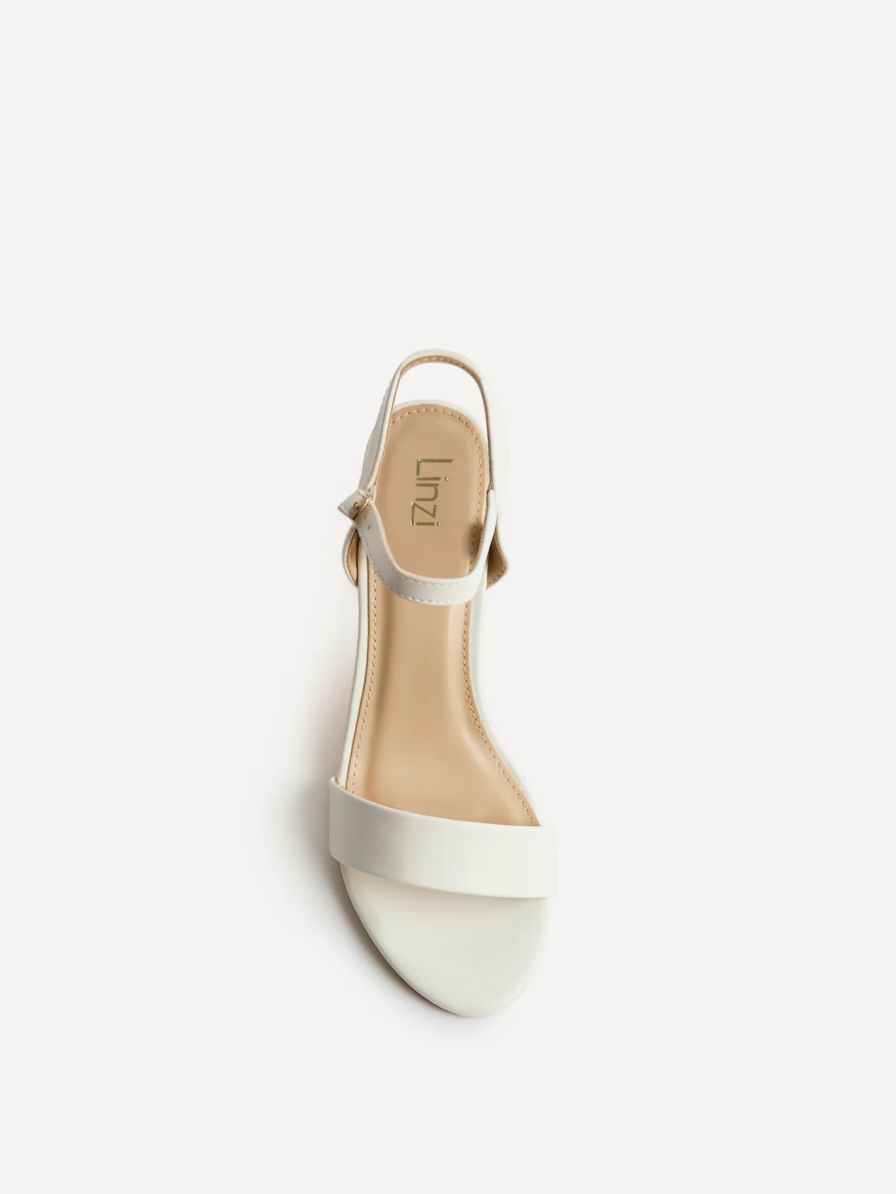 Skyline White Faux Leather Heeled Sandals - Image 3