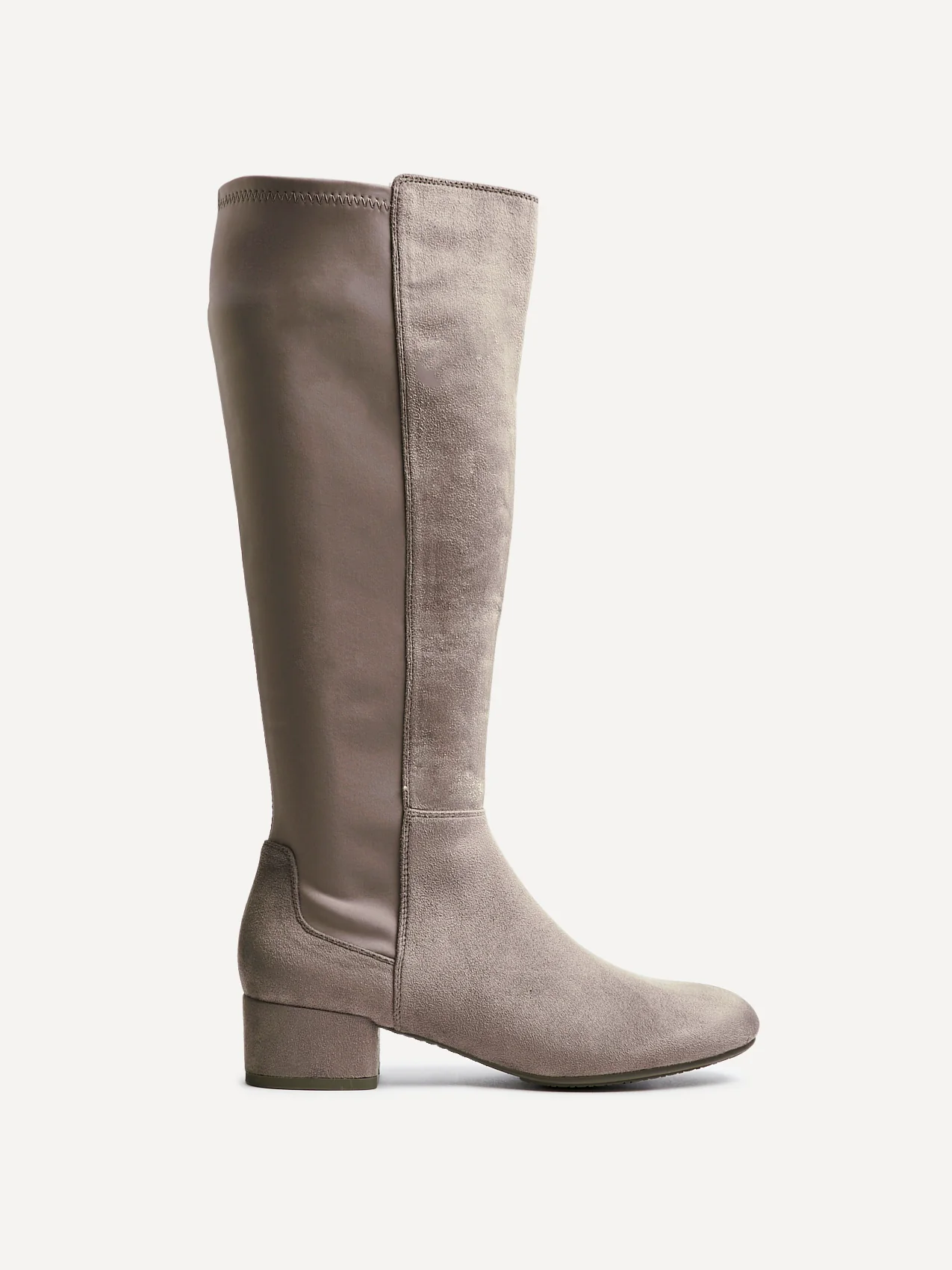 Sloane Mocha Long Low Heeled Boots - Image 2