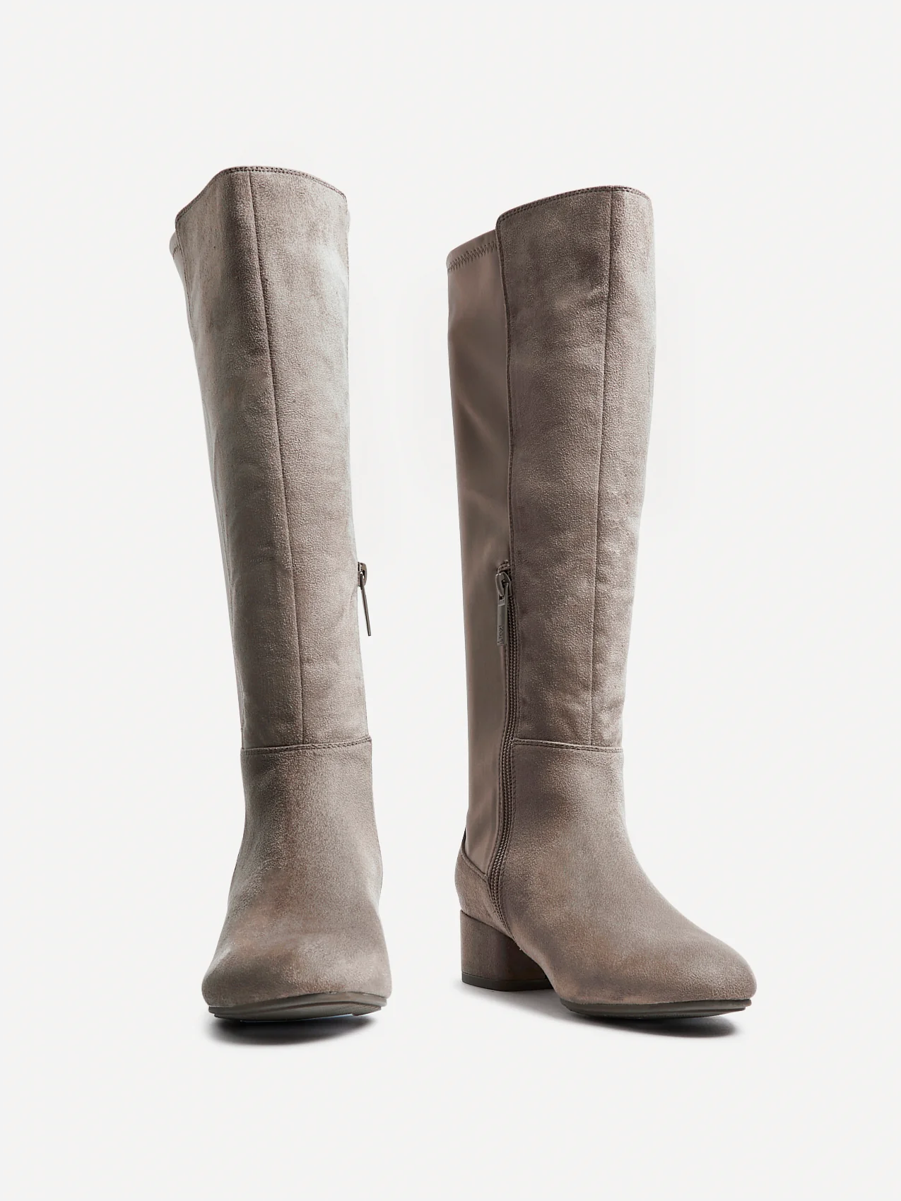 Sloane Mocha Long Low Heeled Boots - Image 3