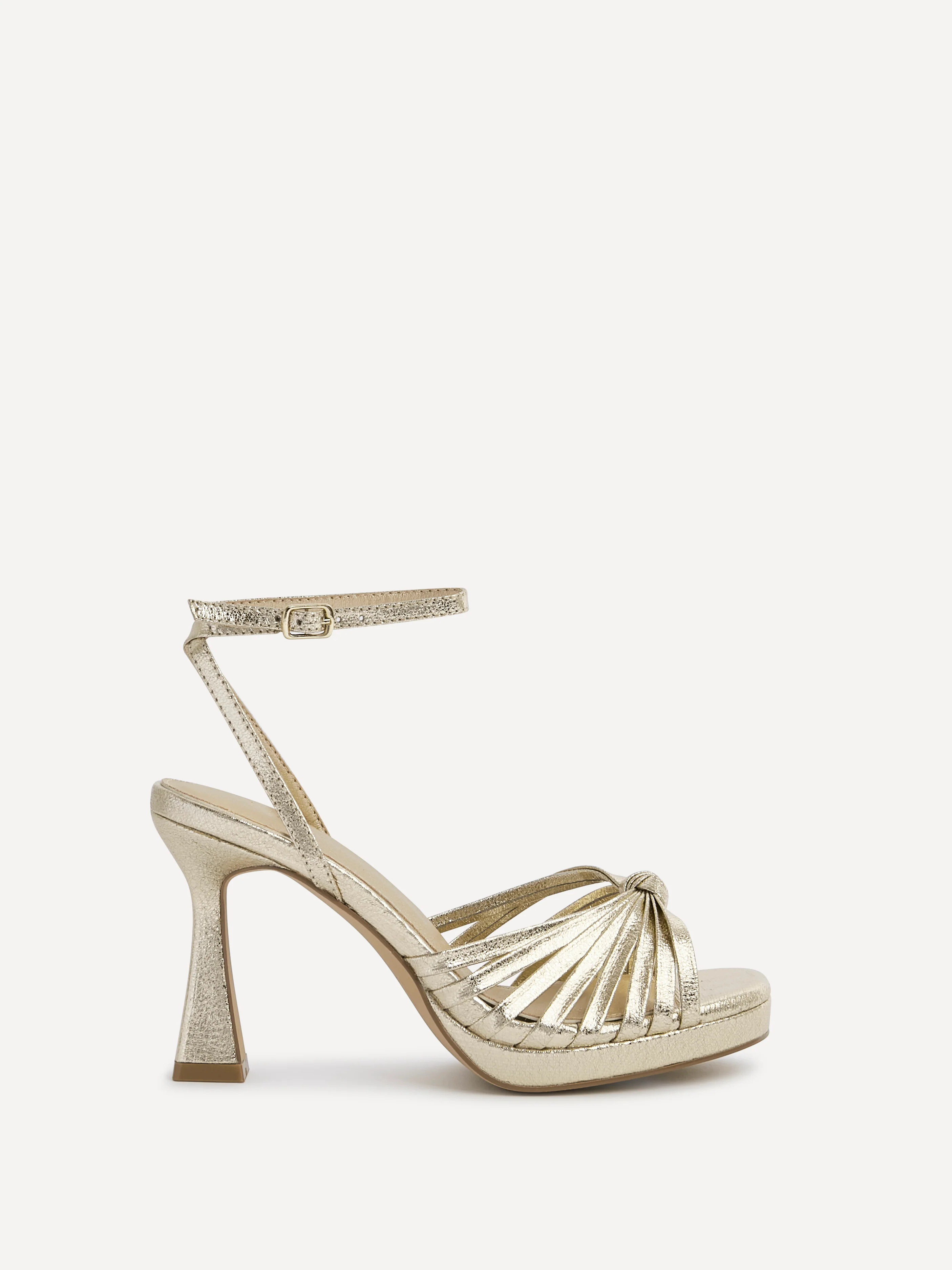 Socialite Gold Knotted Platform Heels - Image 2