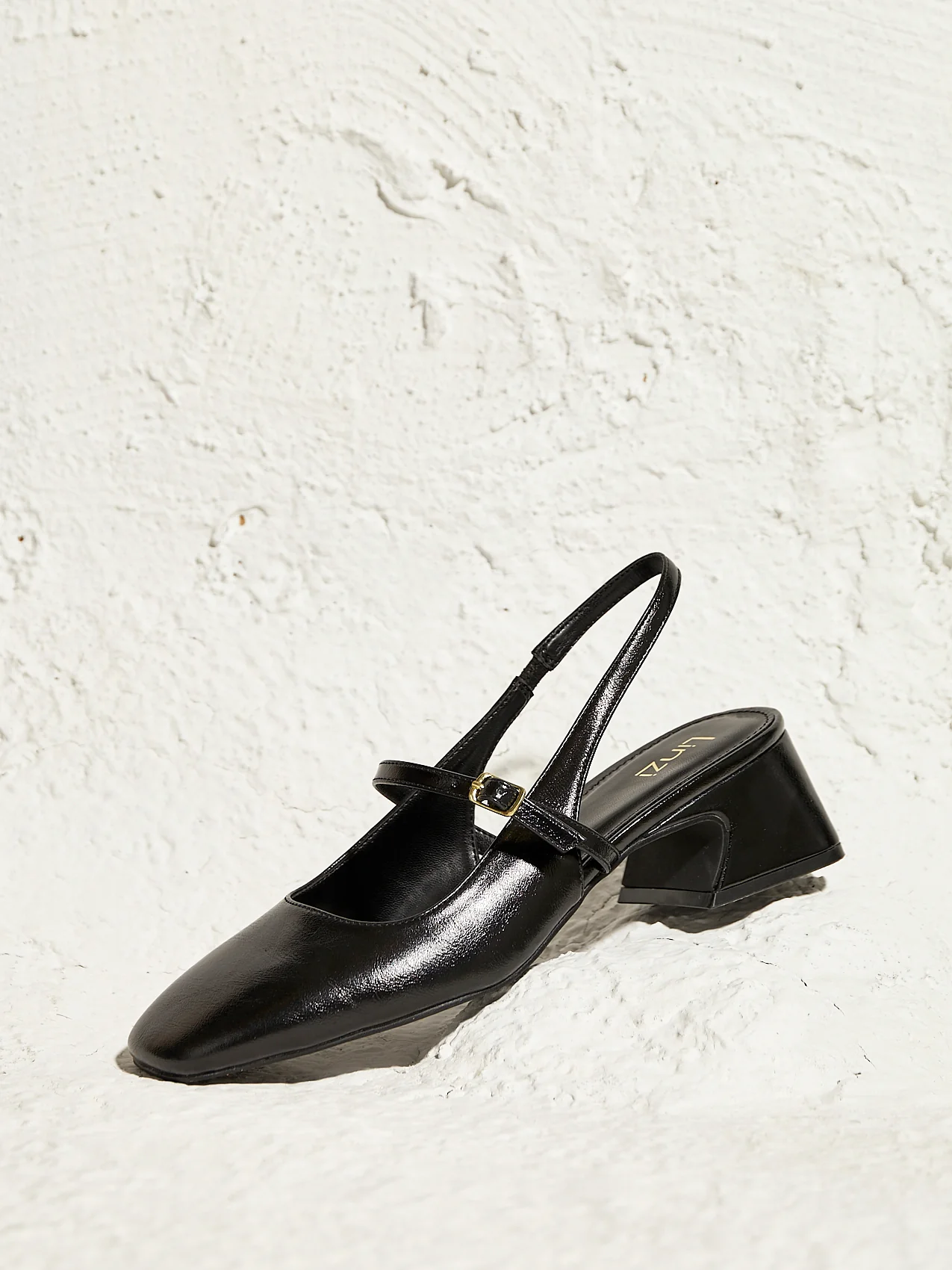 Society Black Faux Leather Mary Jane Heels - Image 7