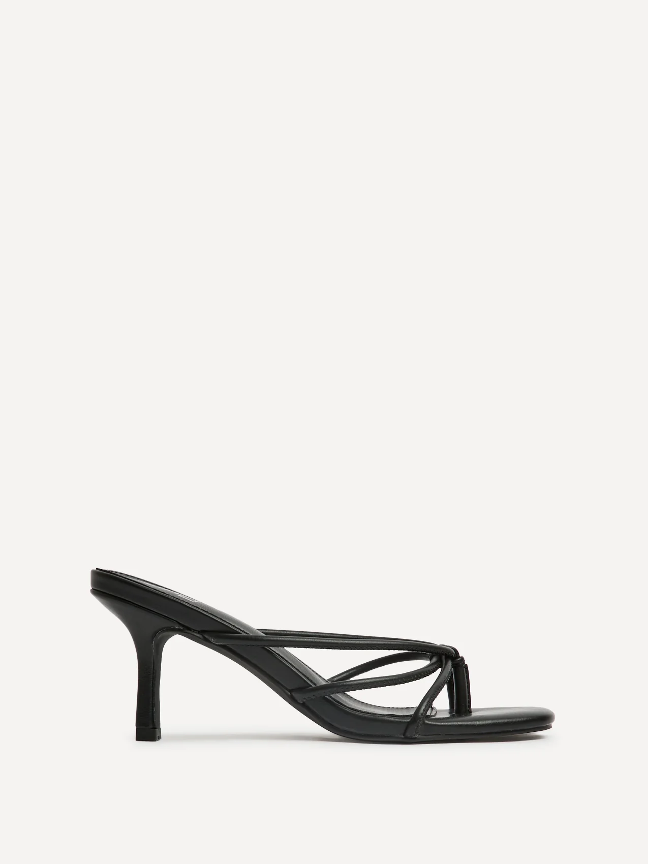 Solis Black Strappy Mule Heels - Image 2