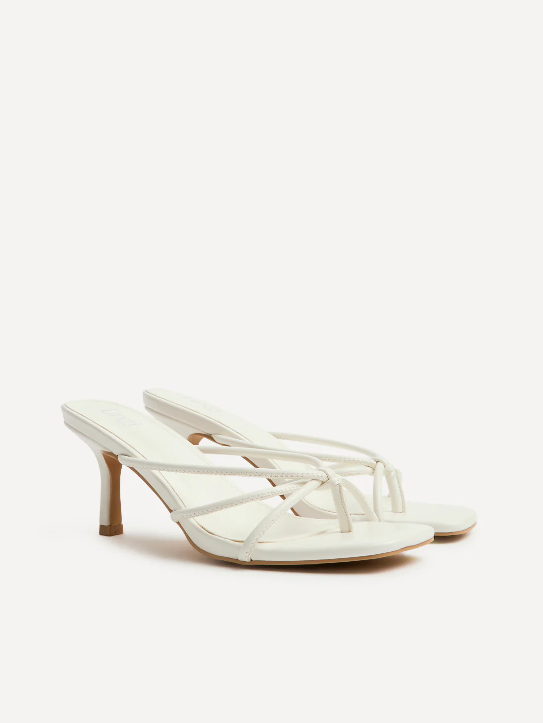 Solis White Strappy Mule Heels - Image 5