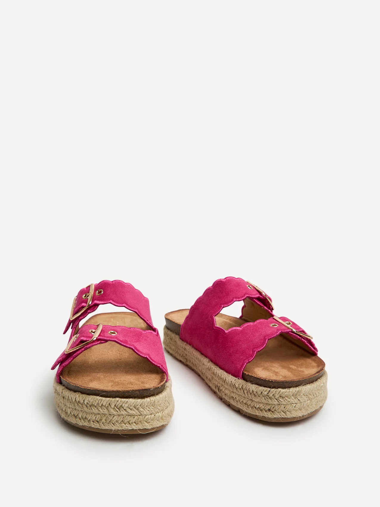 Sonnet Fuchsia Double Buckle Flatform Sandals - Image 3