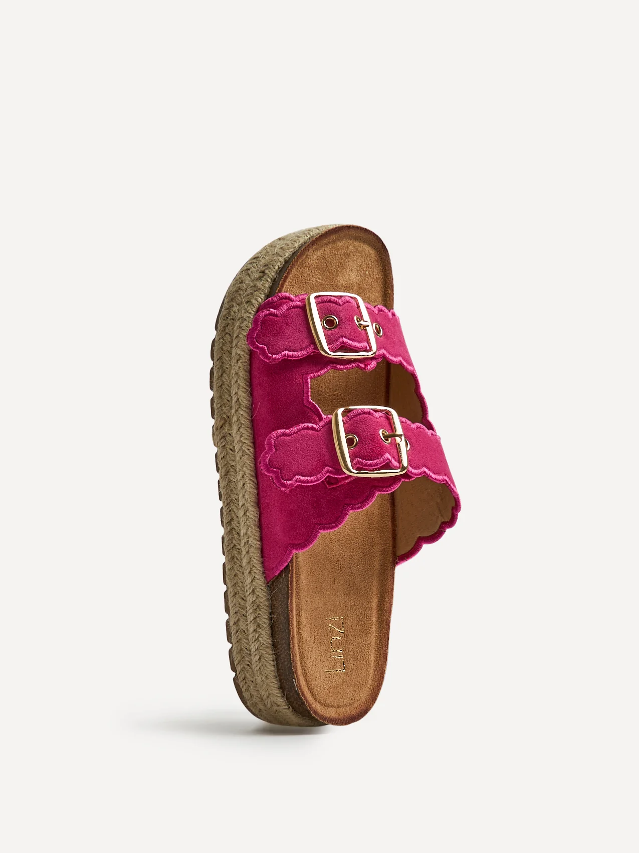 Sonnet Fuchsia Double Buckle Flatform Sandals - Image 5