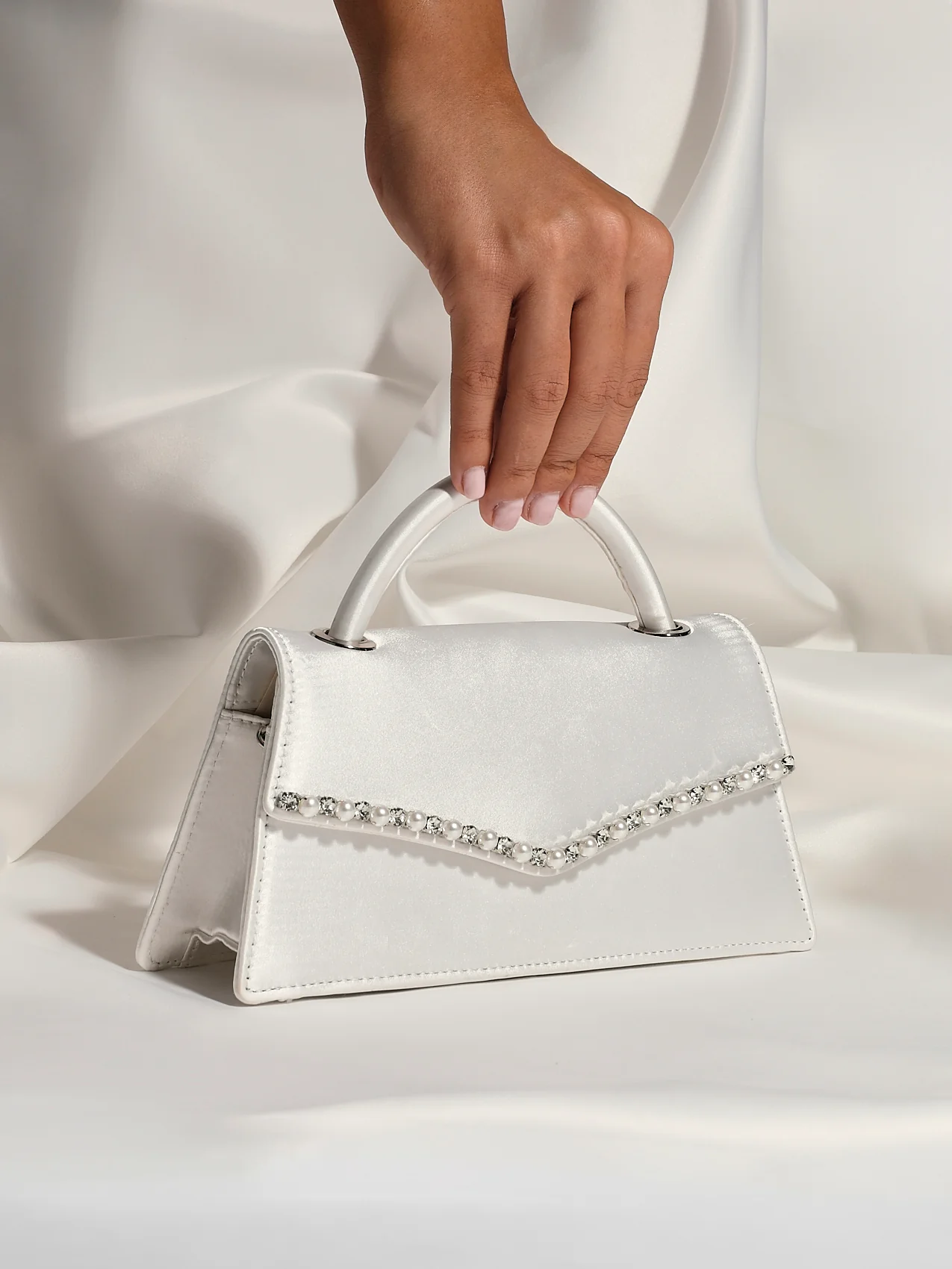Sorelle Bridal Pearl Embellished Clutch Bag - Image 6