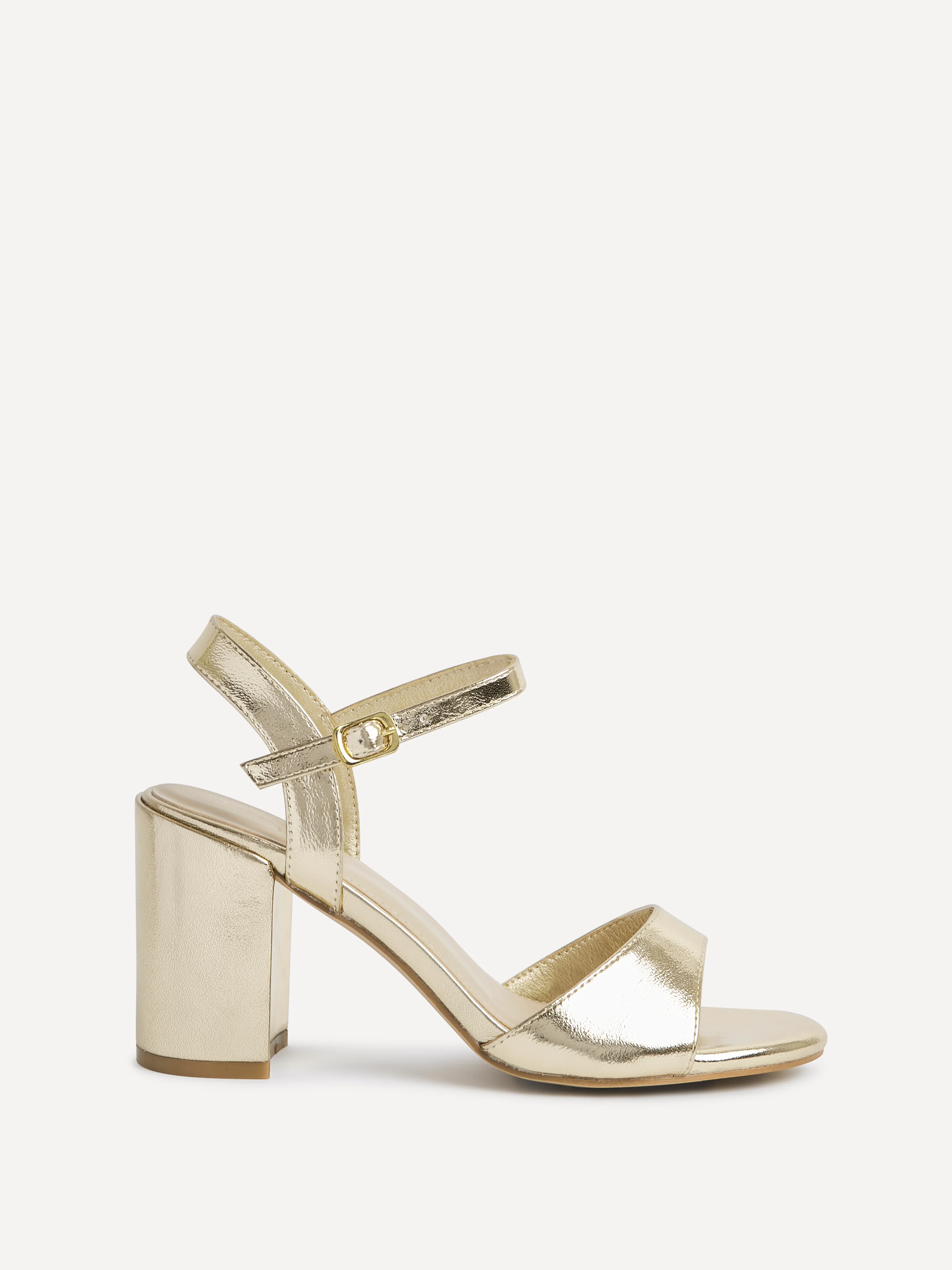 Soul Gold Faux Leather Block Heels - Image 2