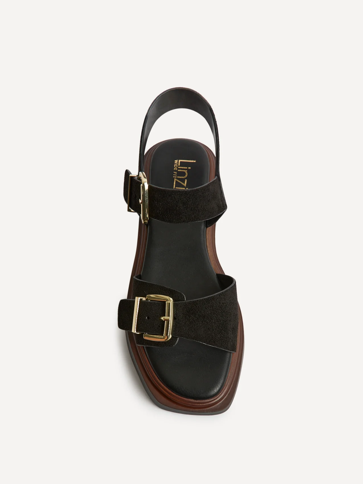 Source Wide Fit Black Flatform Sandals - Image 4