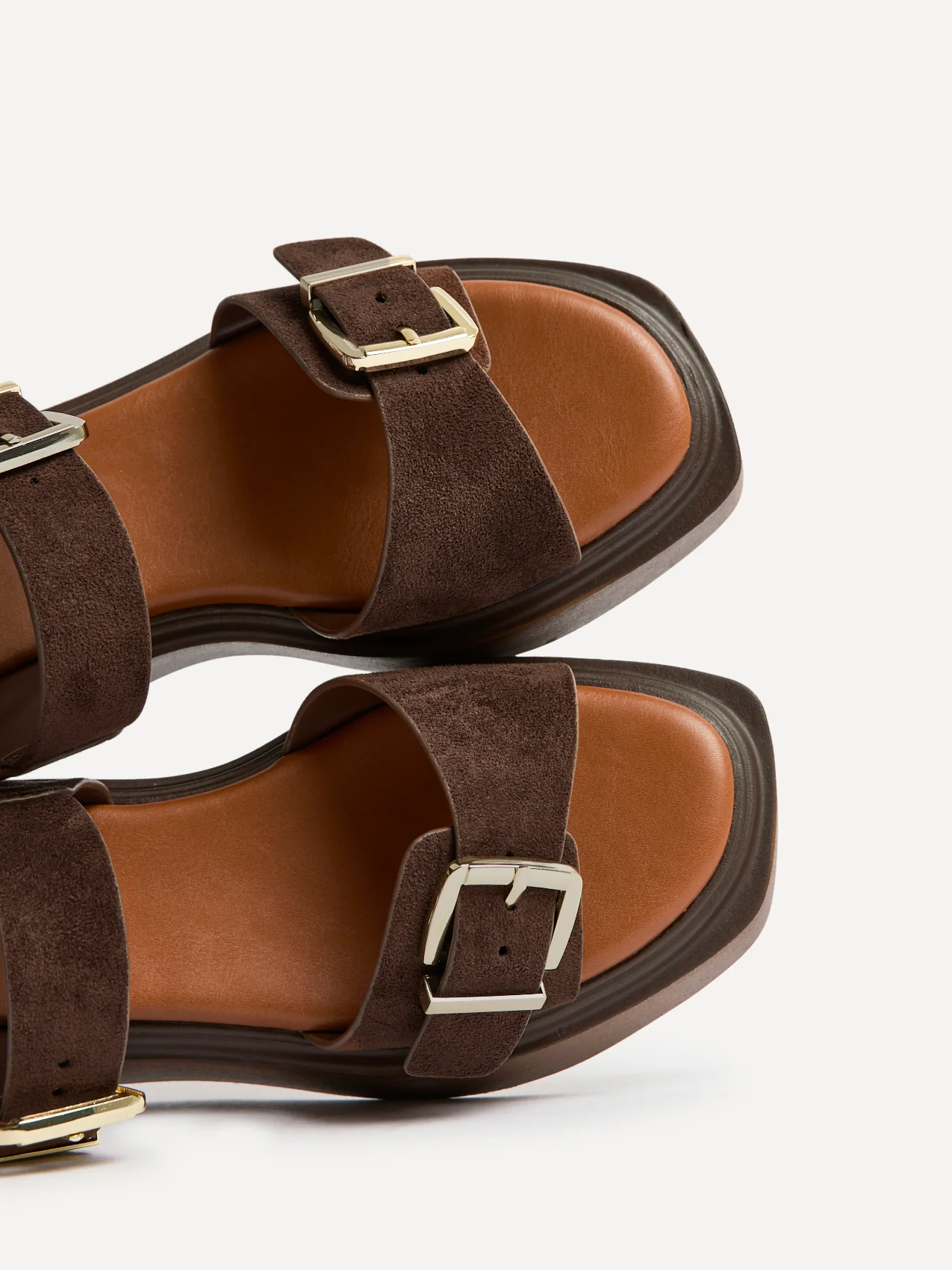 Source Wide Fit Brown Flatform Sandals - Image 5