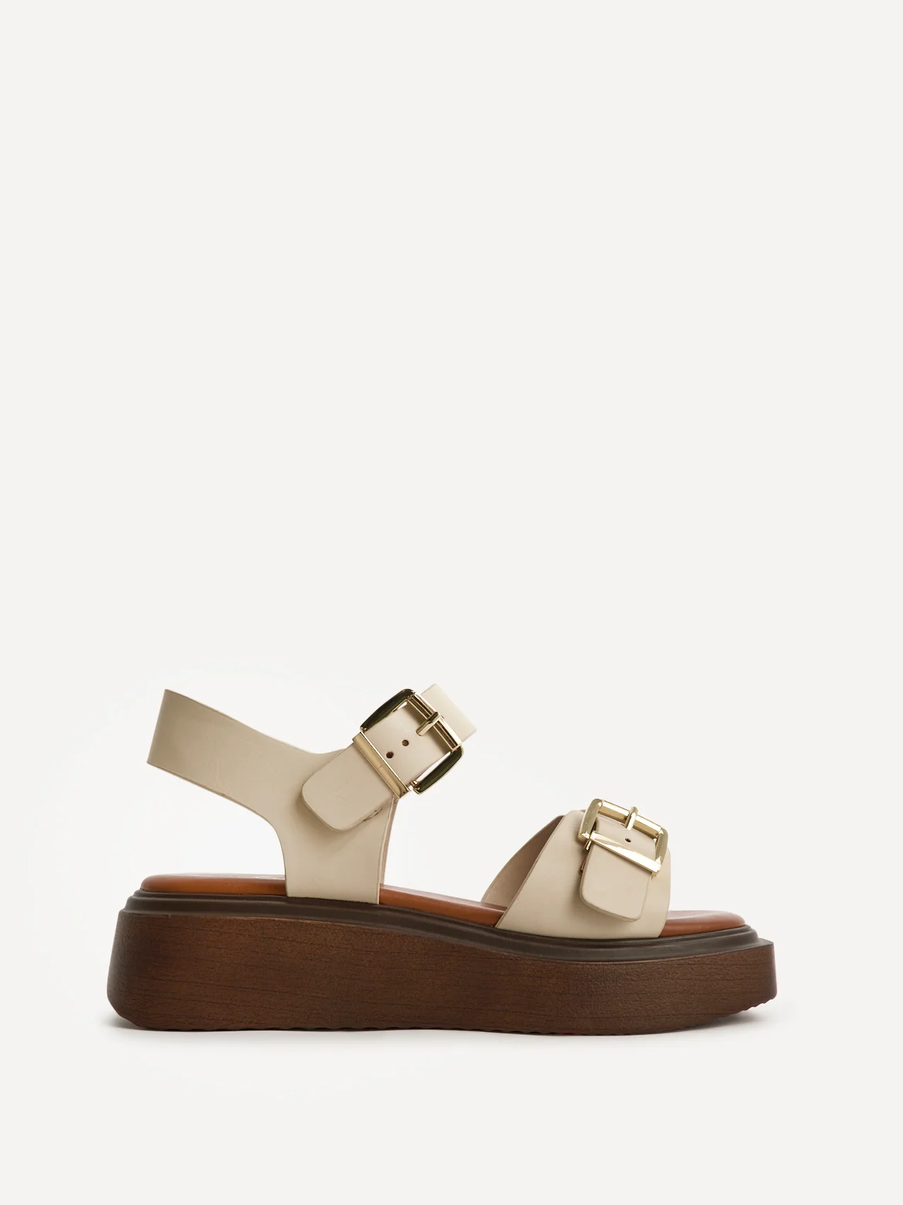 Source Wide Fit Nude Flatform Sandals - Image 2