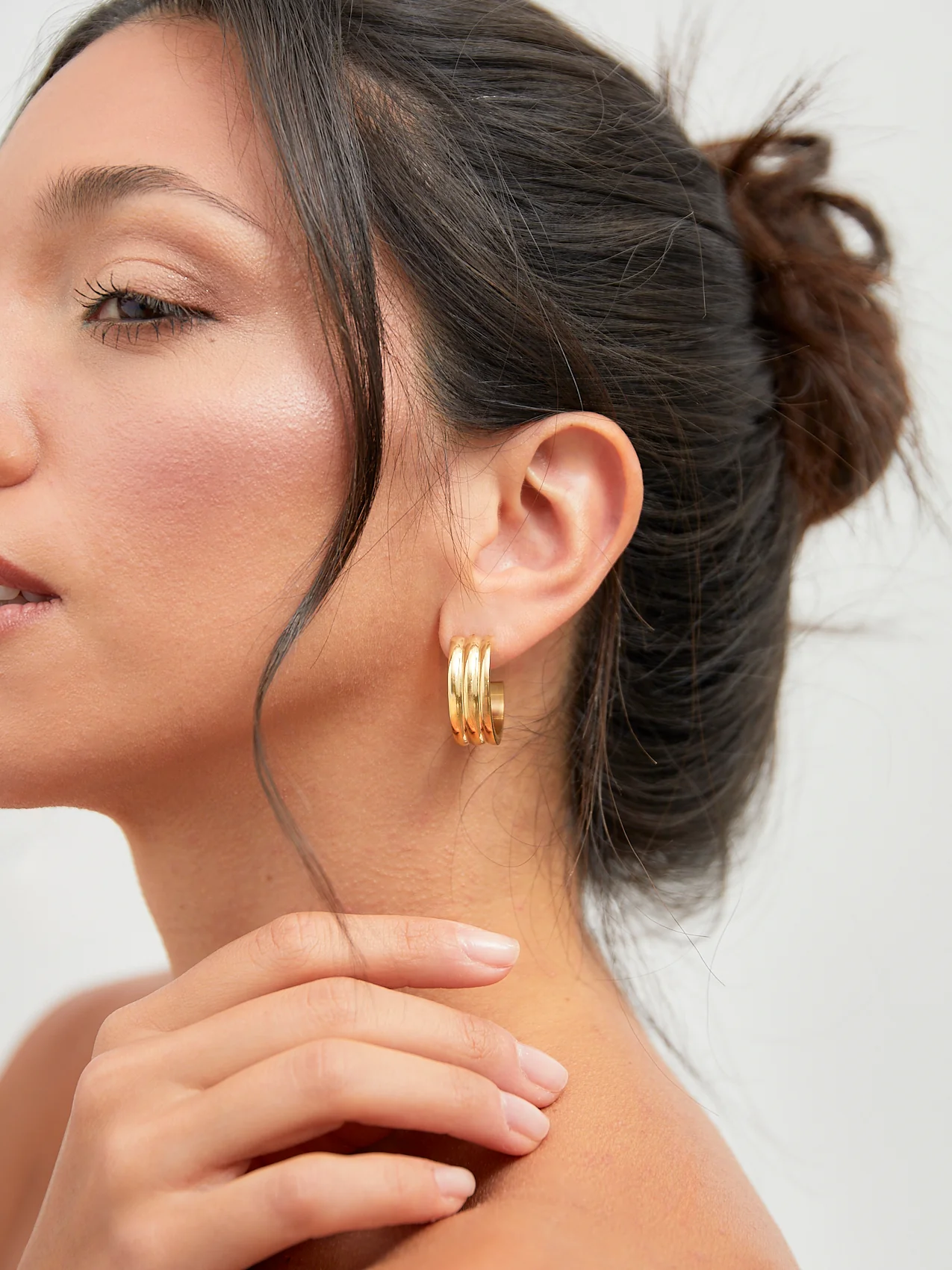 Spirit Gold Large Hoop Earrings - Image 6