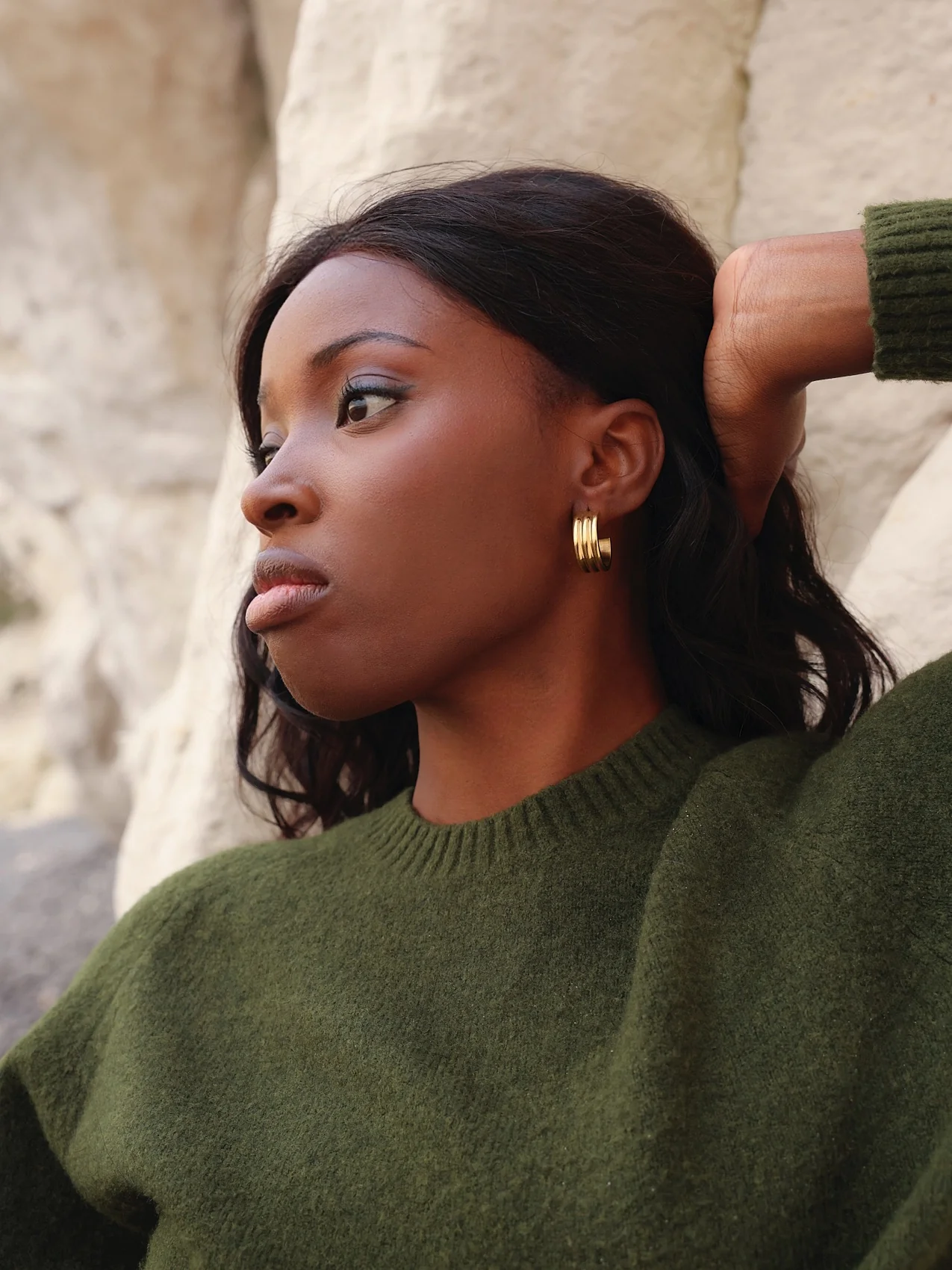 Spirit Gold Large Hoop Earrings - Image 8