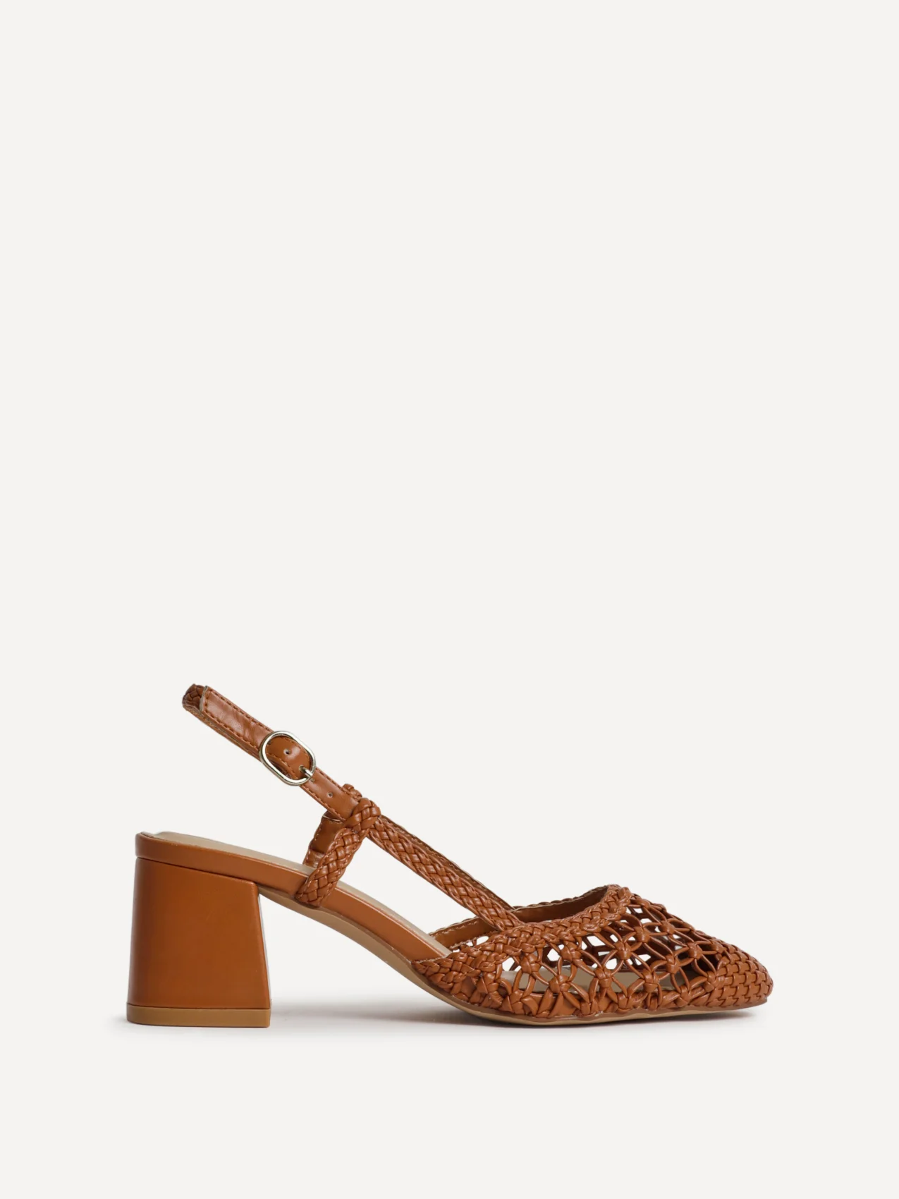 Spring Tan Handwoven Court Heels - Image 2