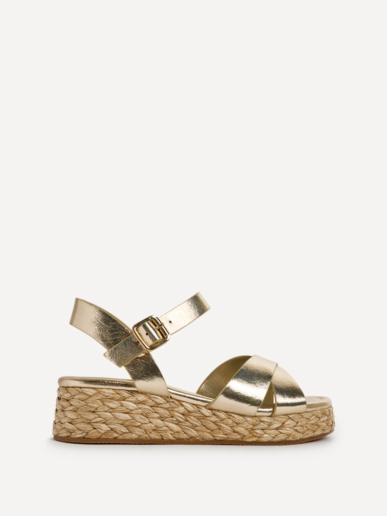 Spritz Wide Fit Gold Flatform Sandals - Image 2