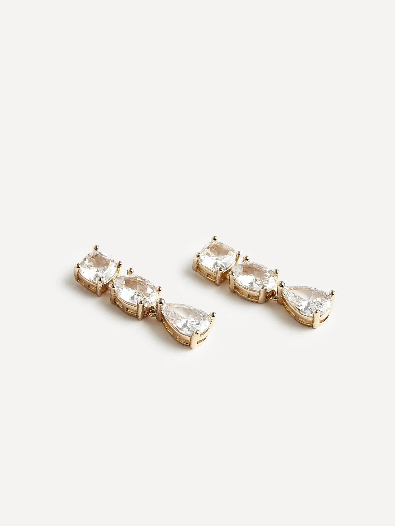 Stardust Gold Crystal Stone Drop Earrings - Image 5