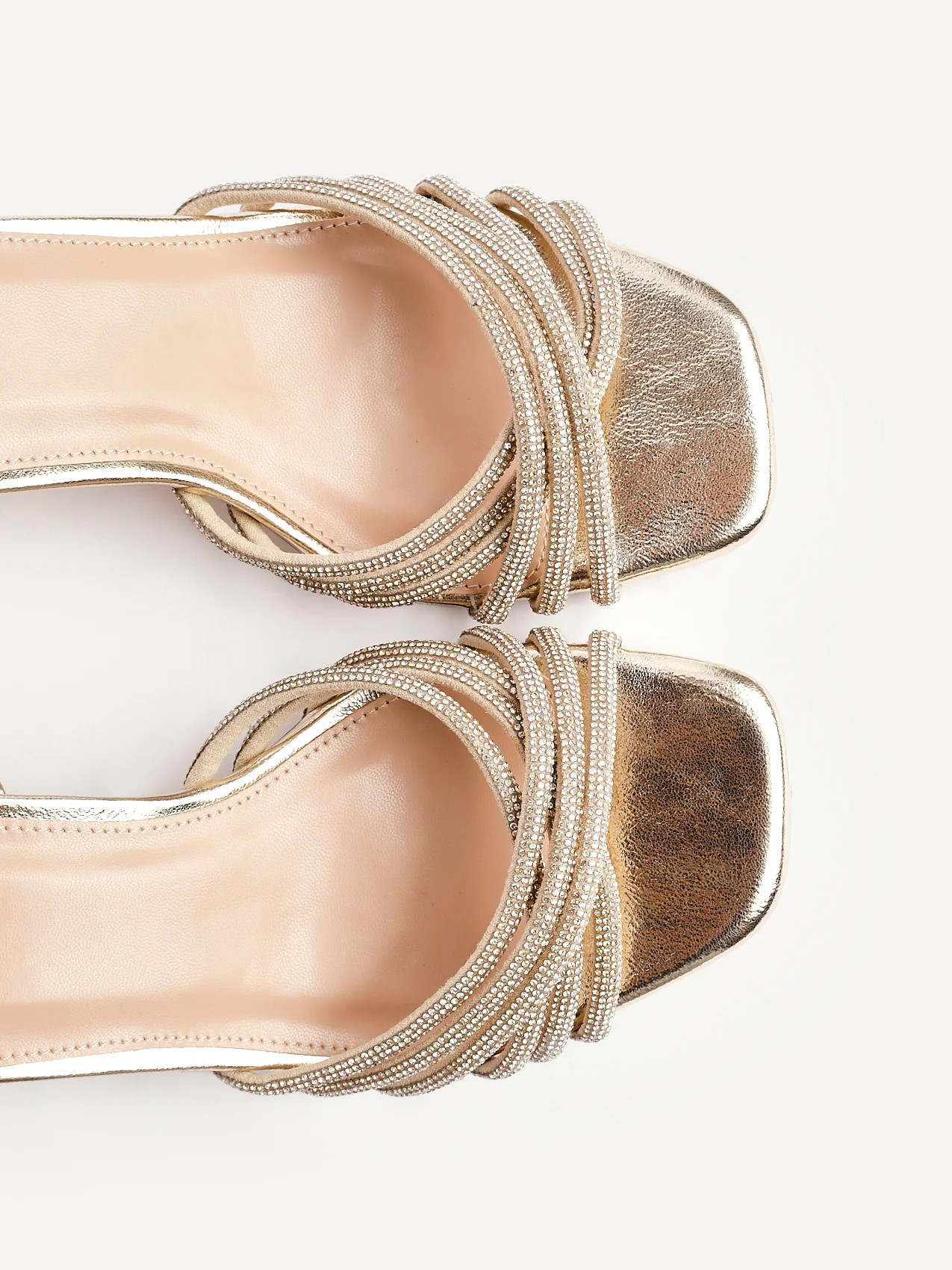 Strictly Wide Fit Gold Diamante Heels - Image 5