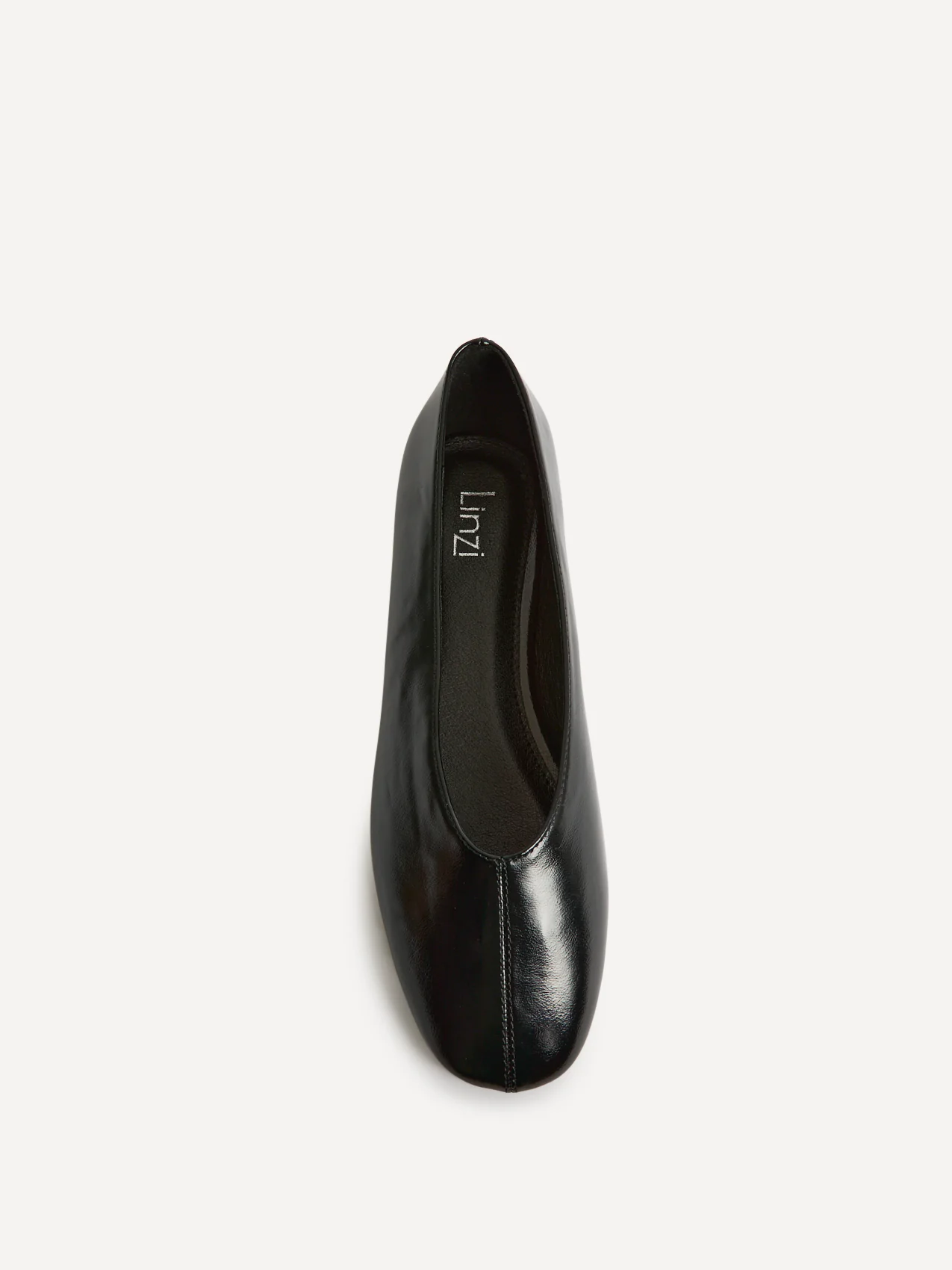Structure Black Faux Leather Square Toe Ballet Flats - Image 4