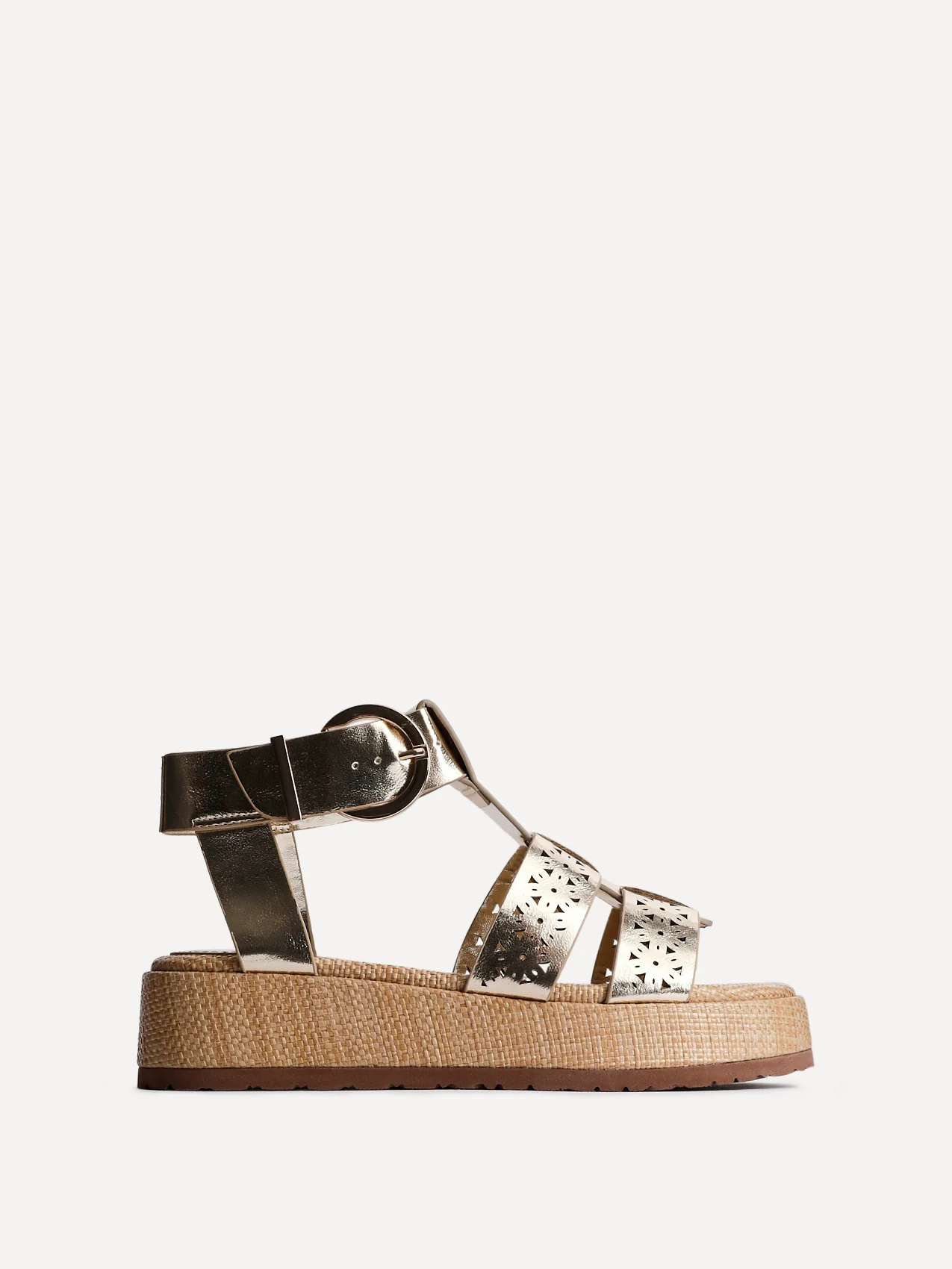 Sunkissed Gold Gladiator Flatform Sandals - Image 2