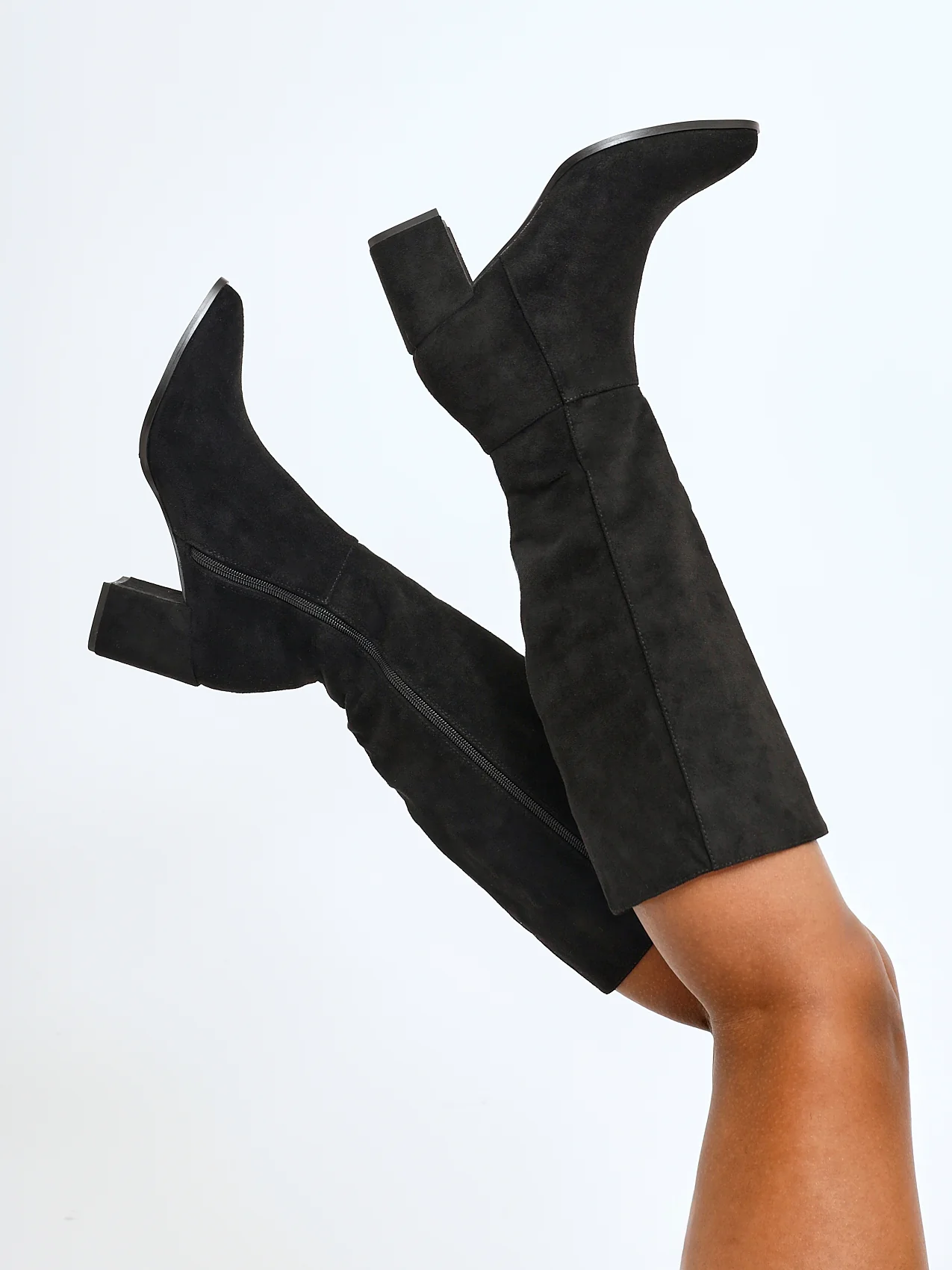 Swerve Black Heeled Long Boots - Image 6