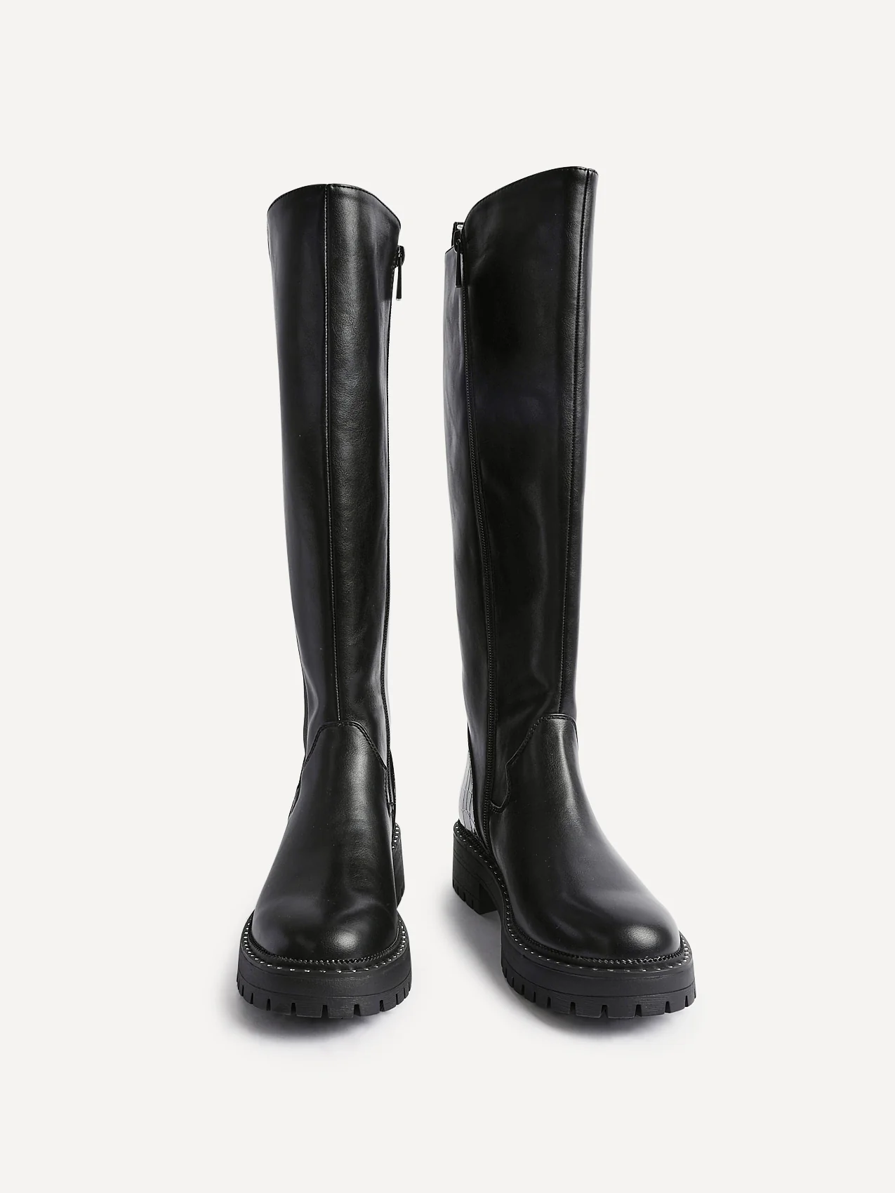 Swift Black Croc Long Boots - Image 3