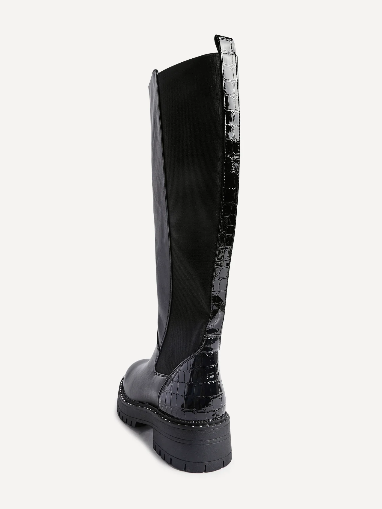Swift Black Croc Long Boots - Image 5