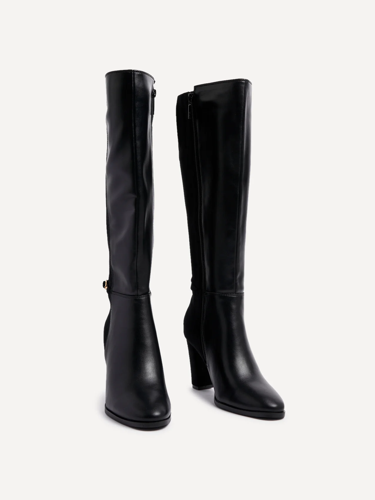 Symone Black Block Heeled Boots - Image 3