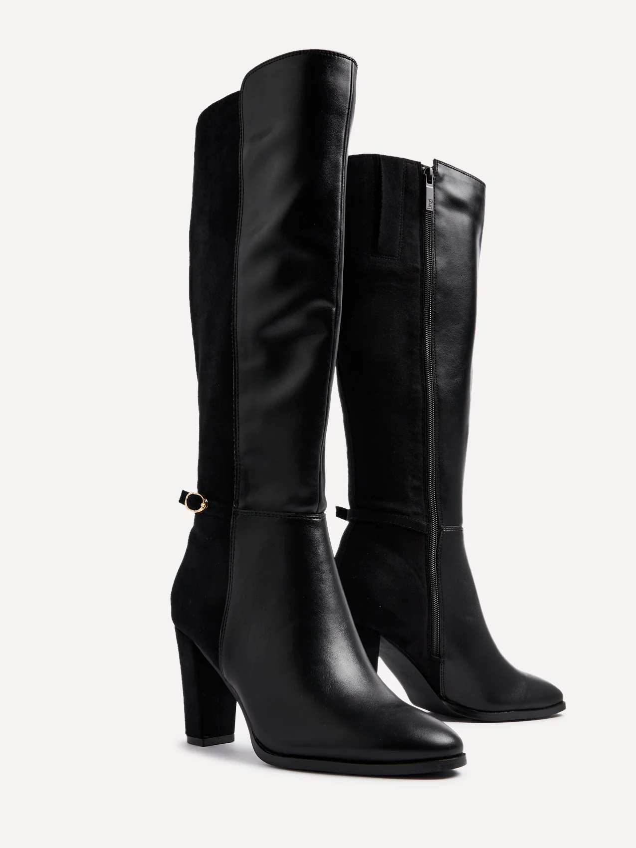 Symone Black Block Heeled Boots - Image 4