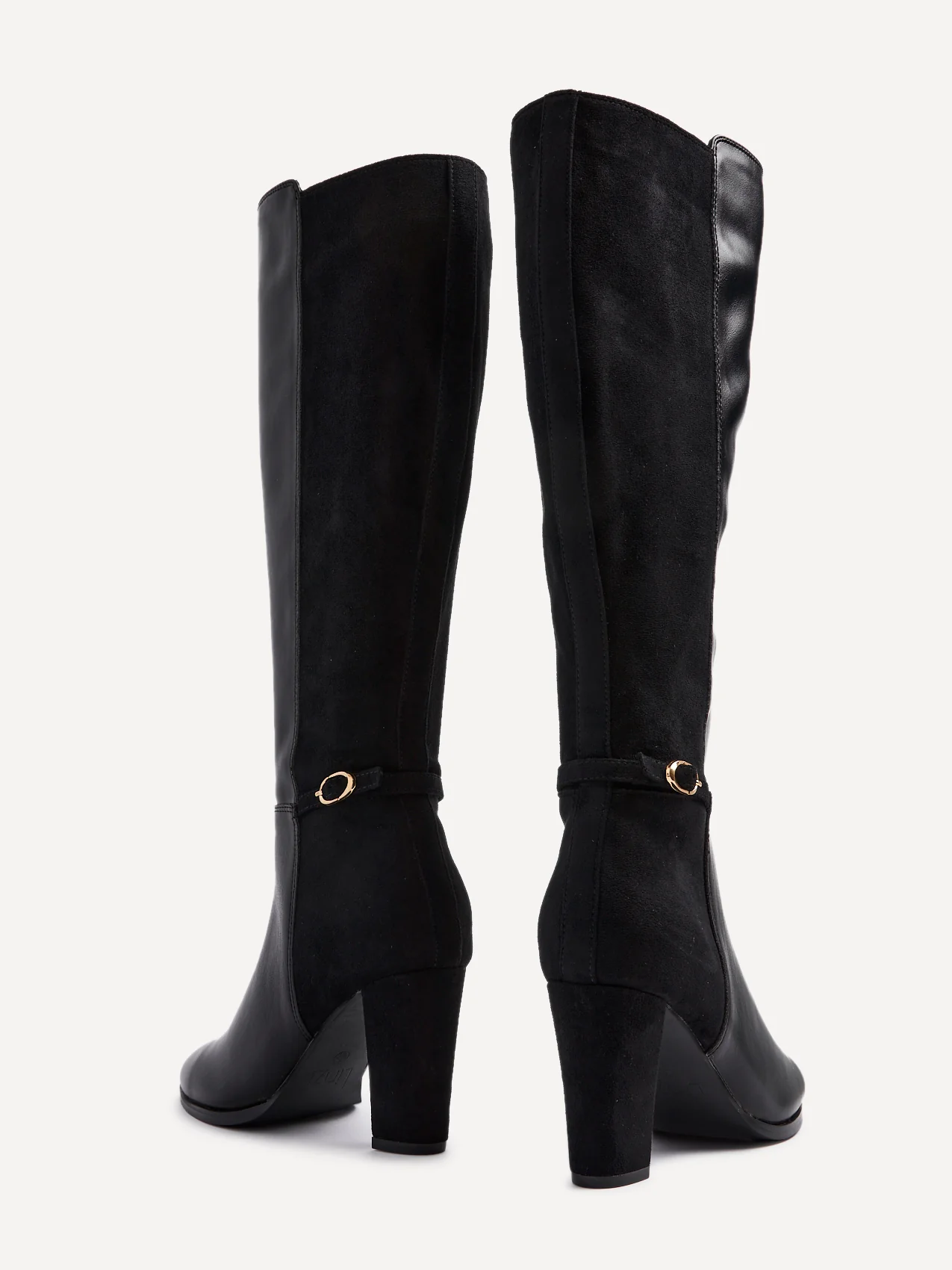 Symone Black Block Heeled Boots - Image 5
