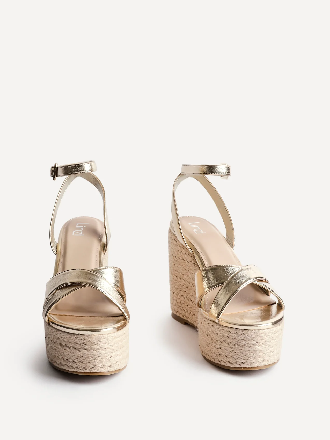 Tahiti Gold Crossover Espadrille Wedge - Image 3