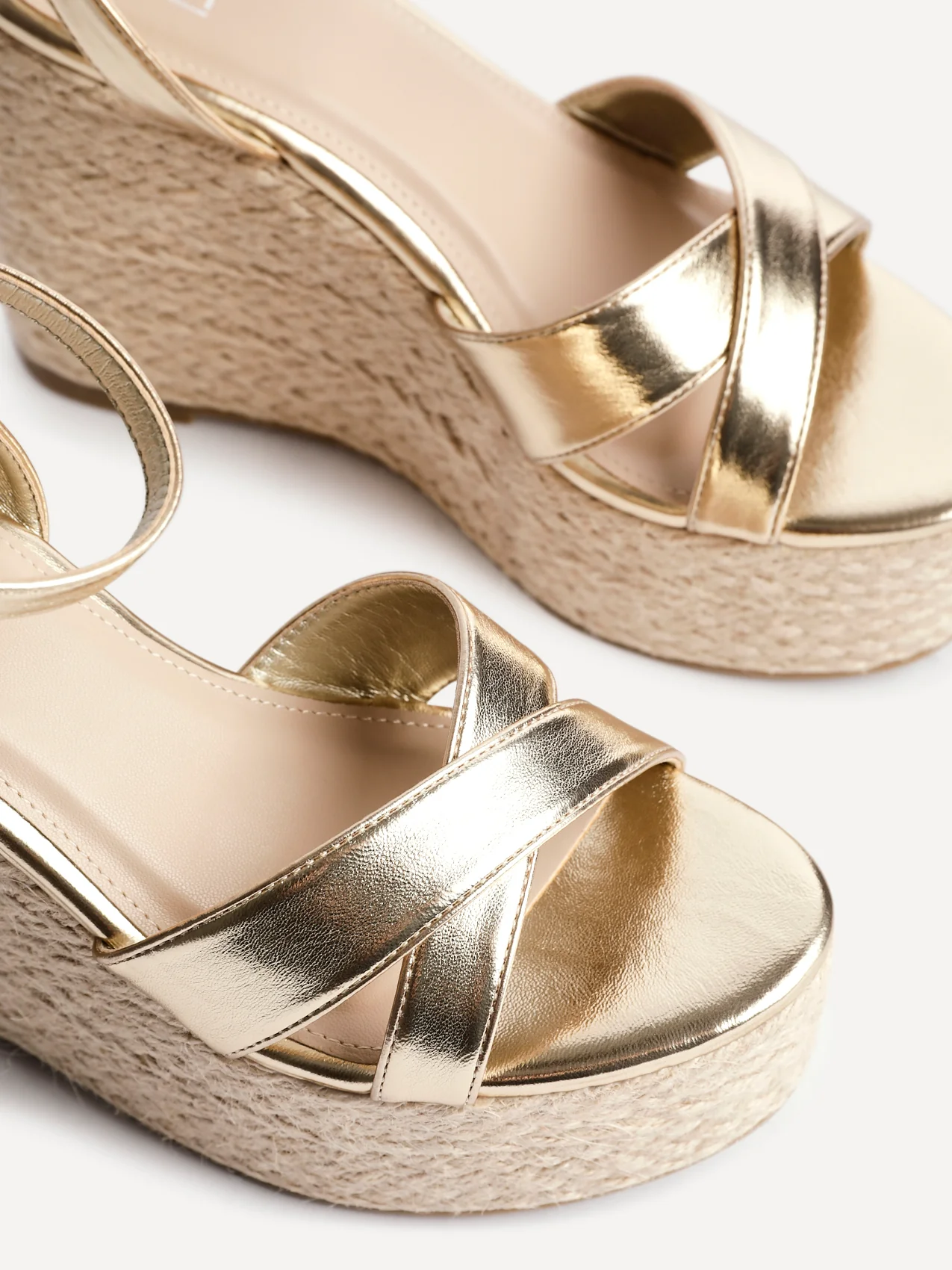 Tahiti Gold Crossover Espadrille Wedge - Image 4