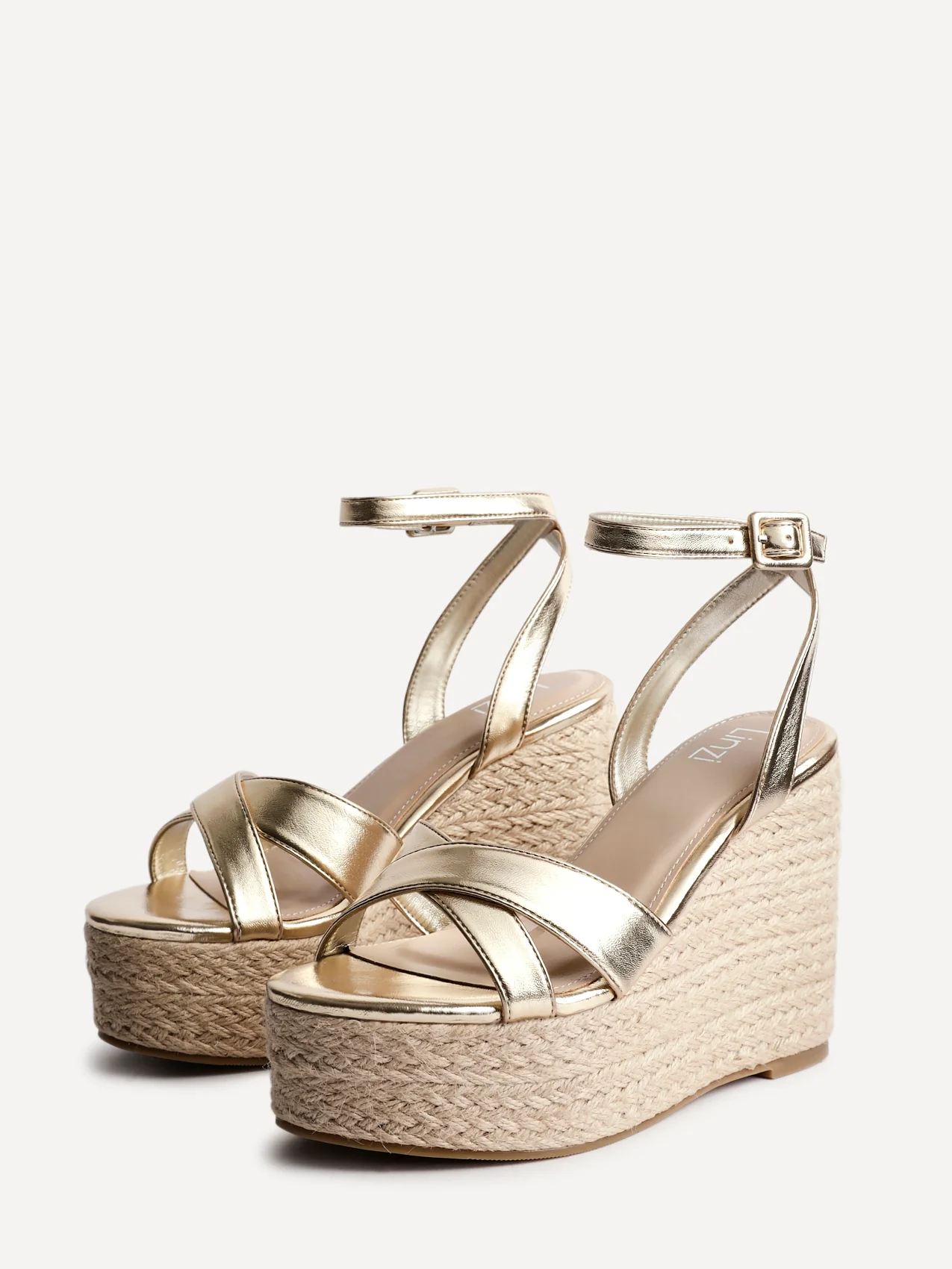 Tahiti Gold Crossover Espadrille Wedge - Image 5