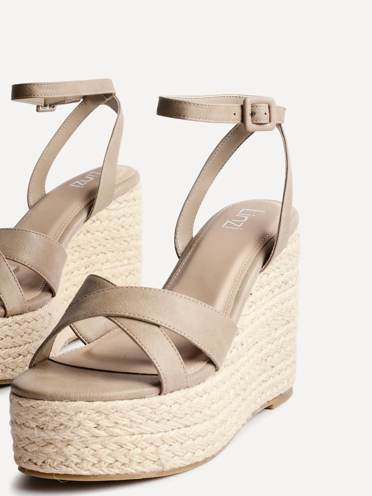 Tahiti Taupe Crossover Espadrille Wedge - Image 5
