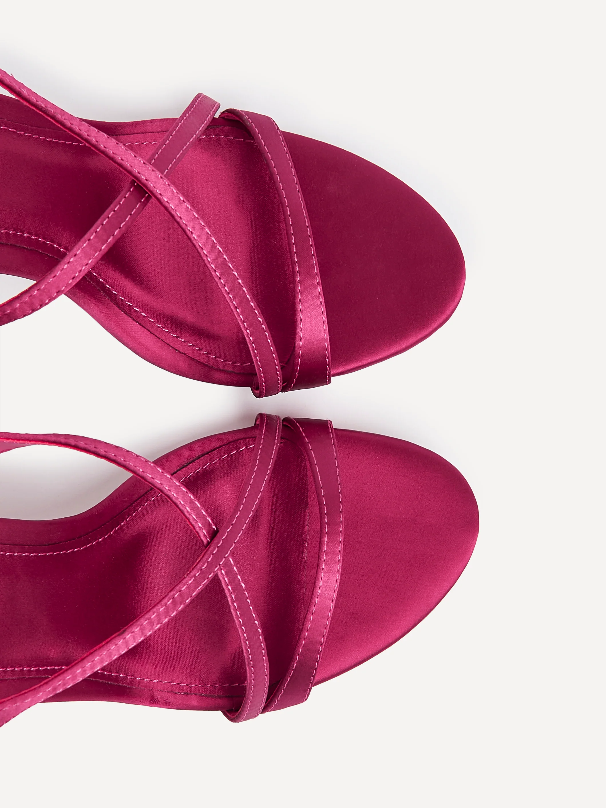 Taliya Fuchsia Satin Strappy Stiletto Heels - Image 5