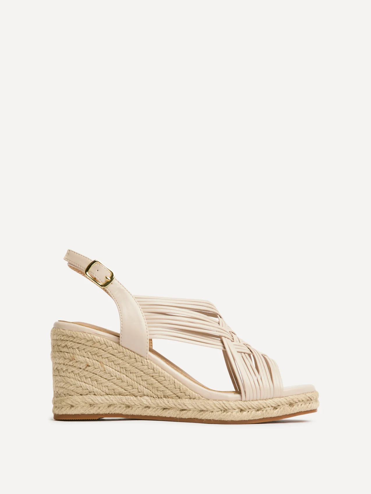Tamed Nude Woven Espadrille Wedges - Image 2