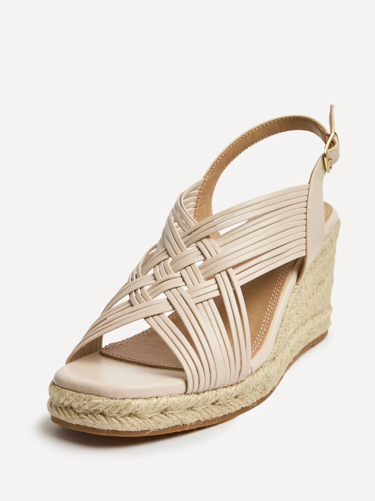 Tamed Nude Woven Espadrille Wedges - Image 5