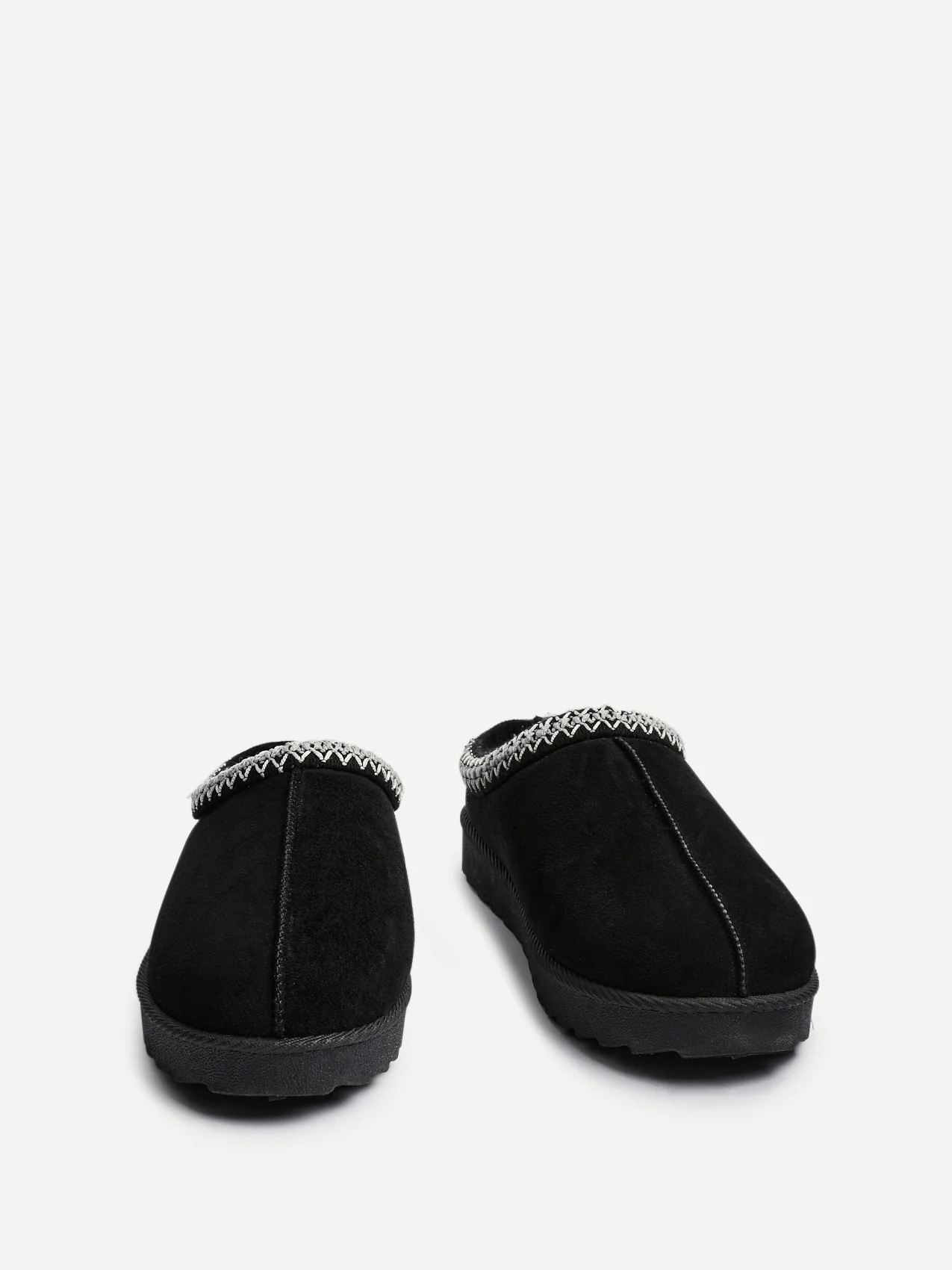 Tammy Black Faux Suede Slippers - Image 3