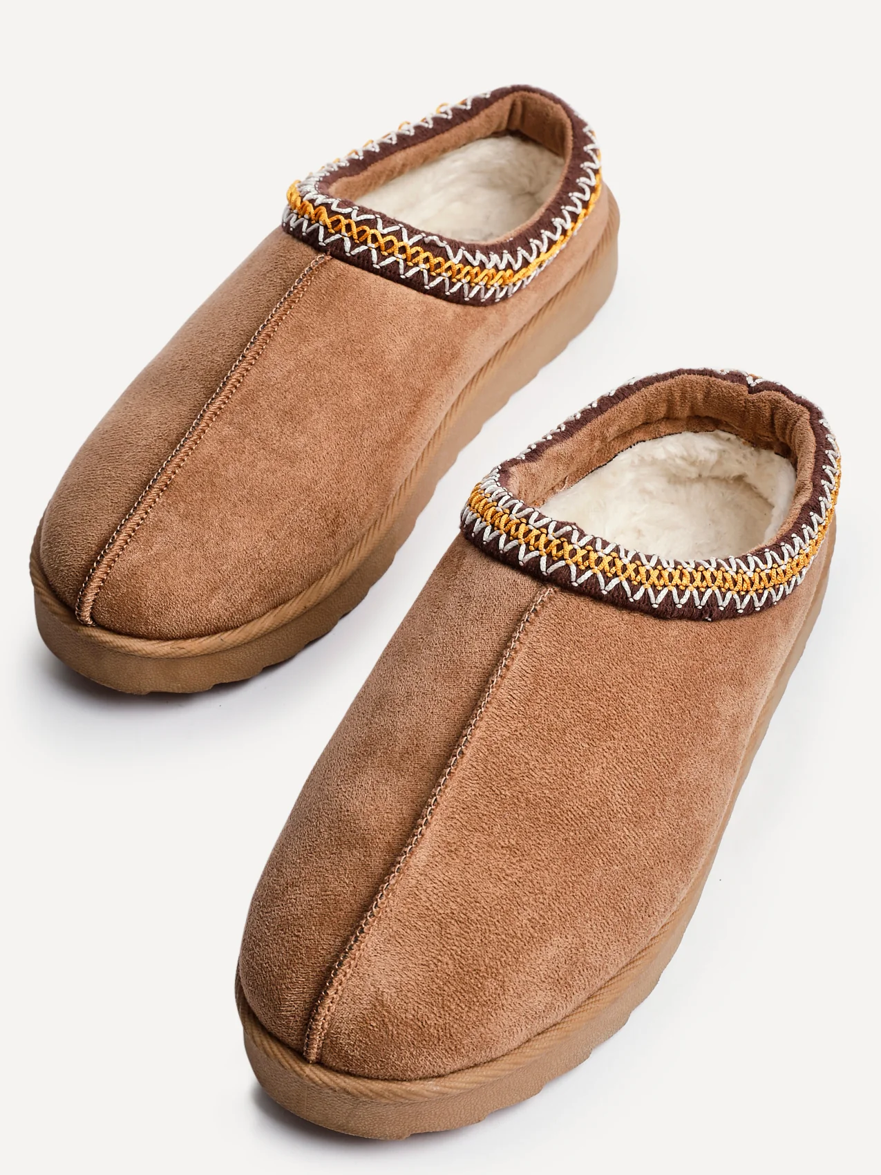Tammy Chestnut Faux Suede Slippers - Image 4
